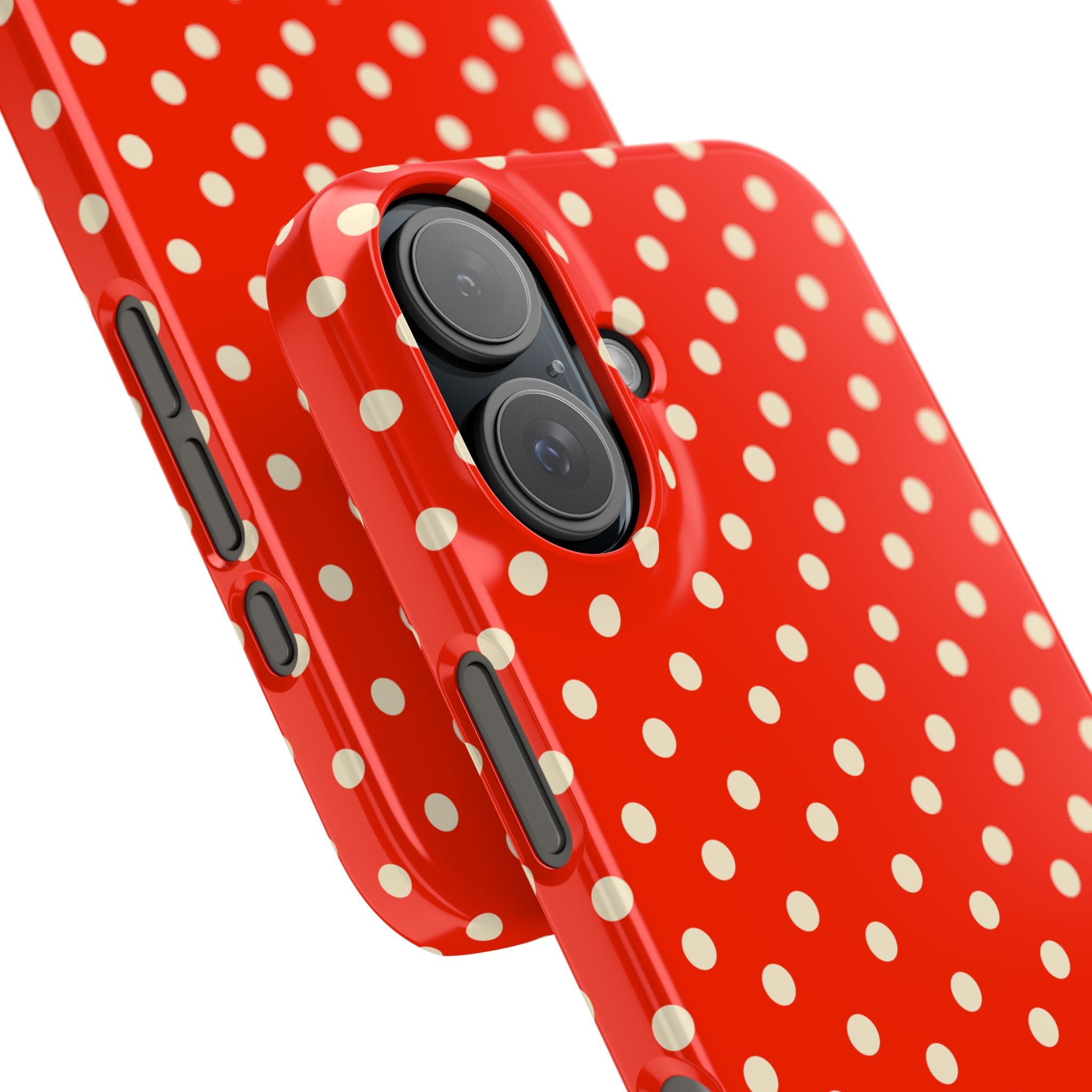 Cream on Scarlet Polka Dot Snap Case