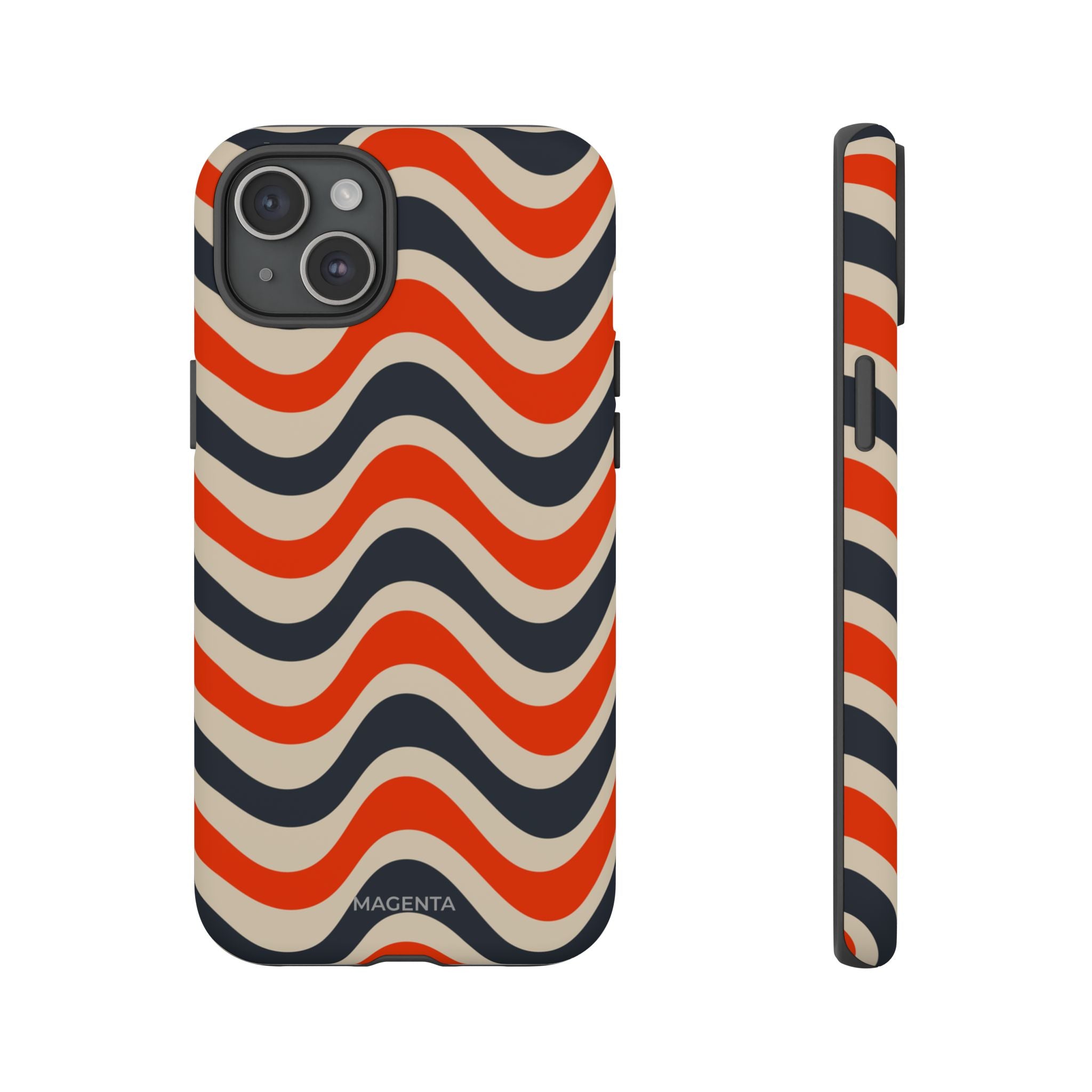 Black & Red Waves Tough Case