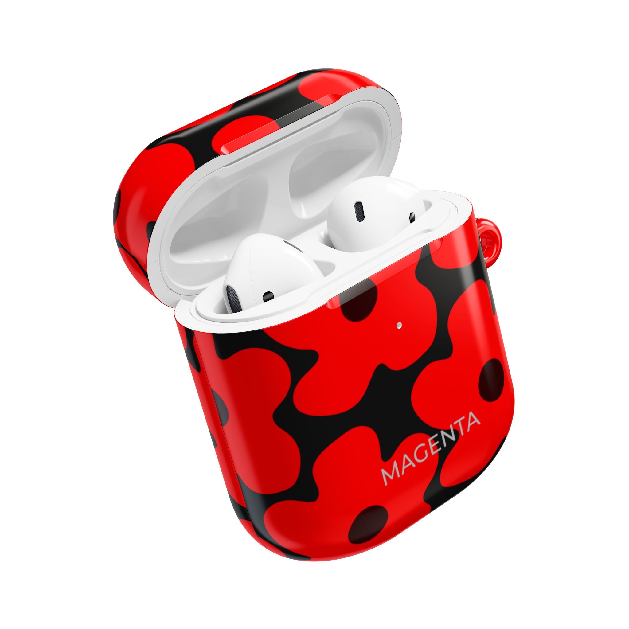 Red Floral AirPods Case - Red On Black
