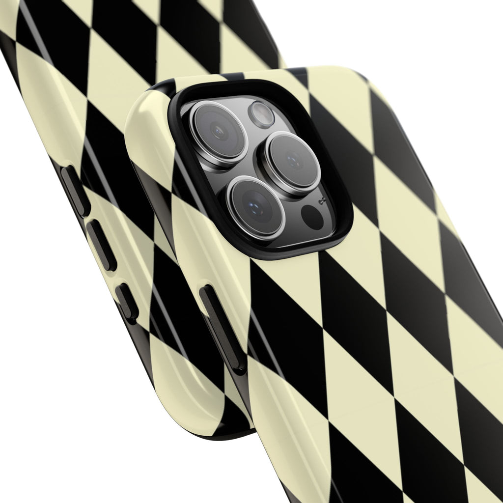 Black & Cream Geometric Tough Case