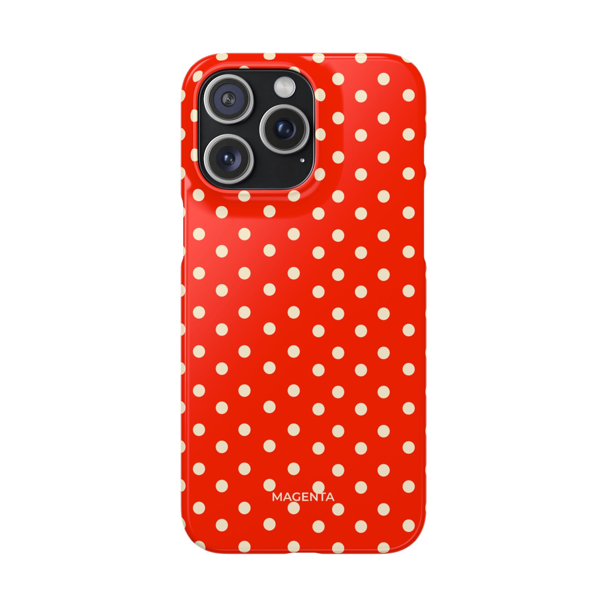 Cream on Scarlet Polka Dot Snap Case