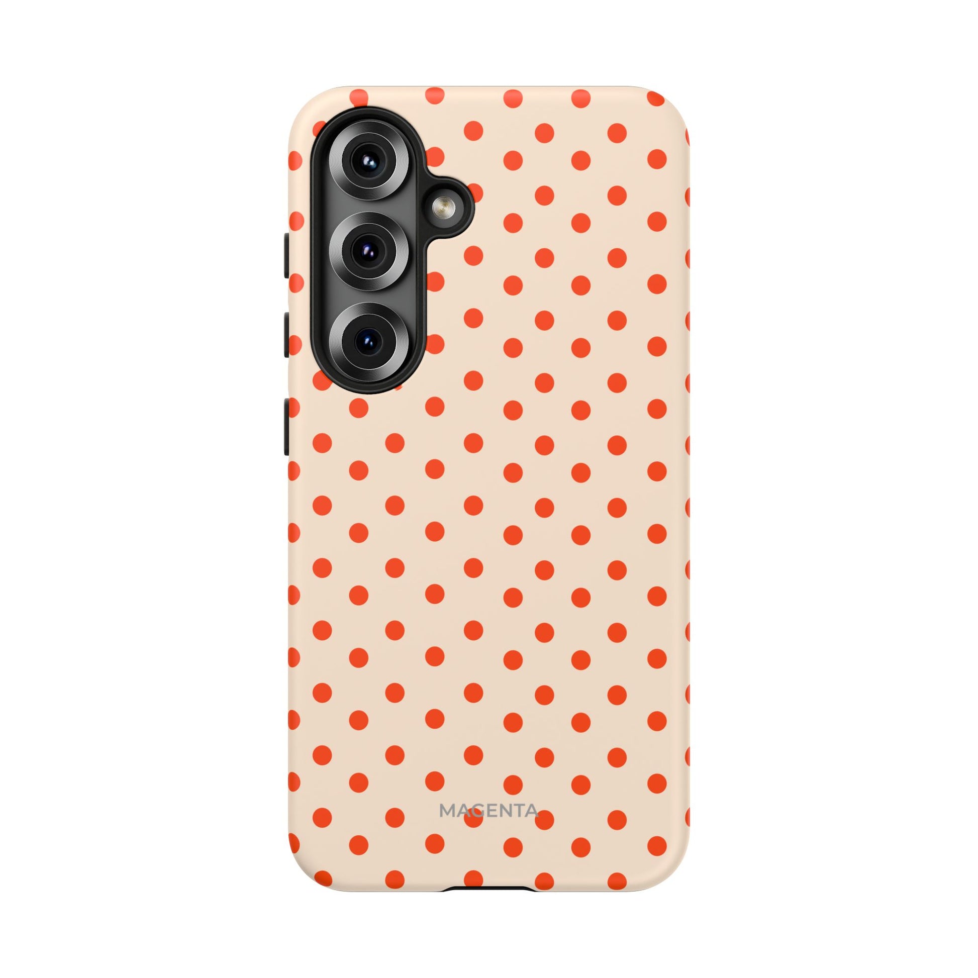 Orange Red On Cream Polka Dot Tough Case