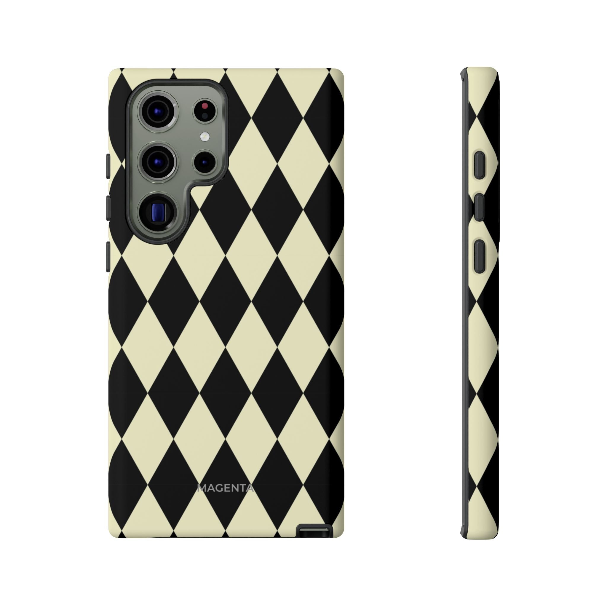 Black & Cream Geometric Tough Case