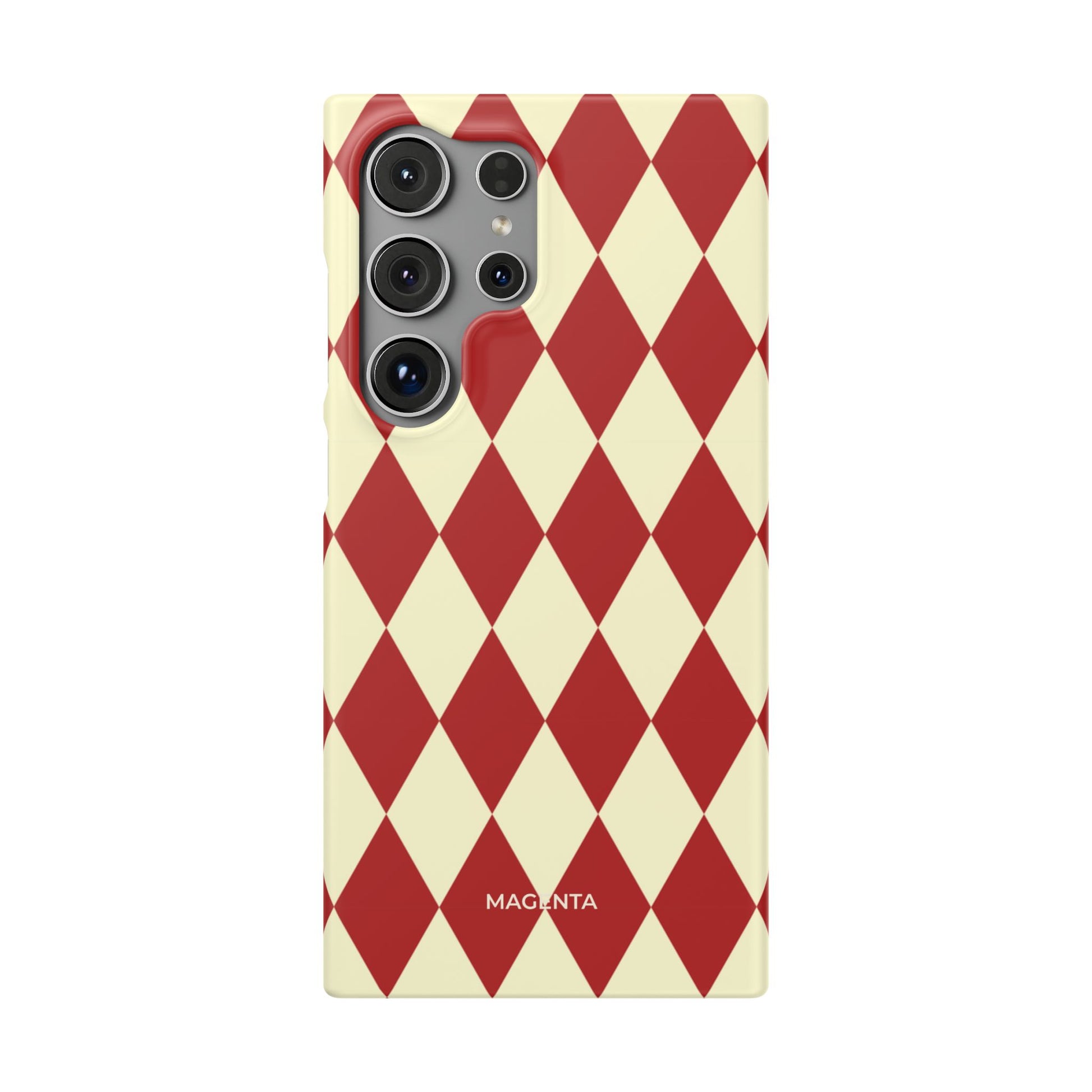 Maroon & Cream Geometric Snap Case