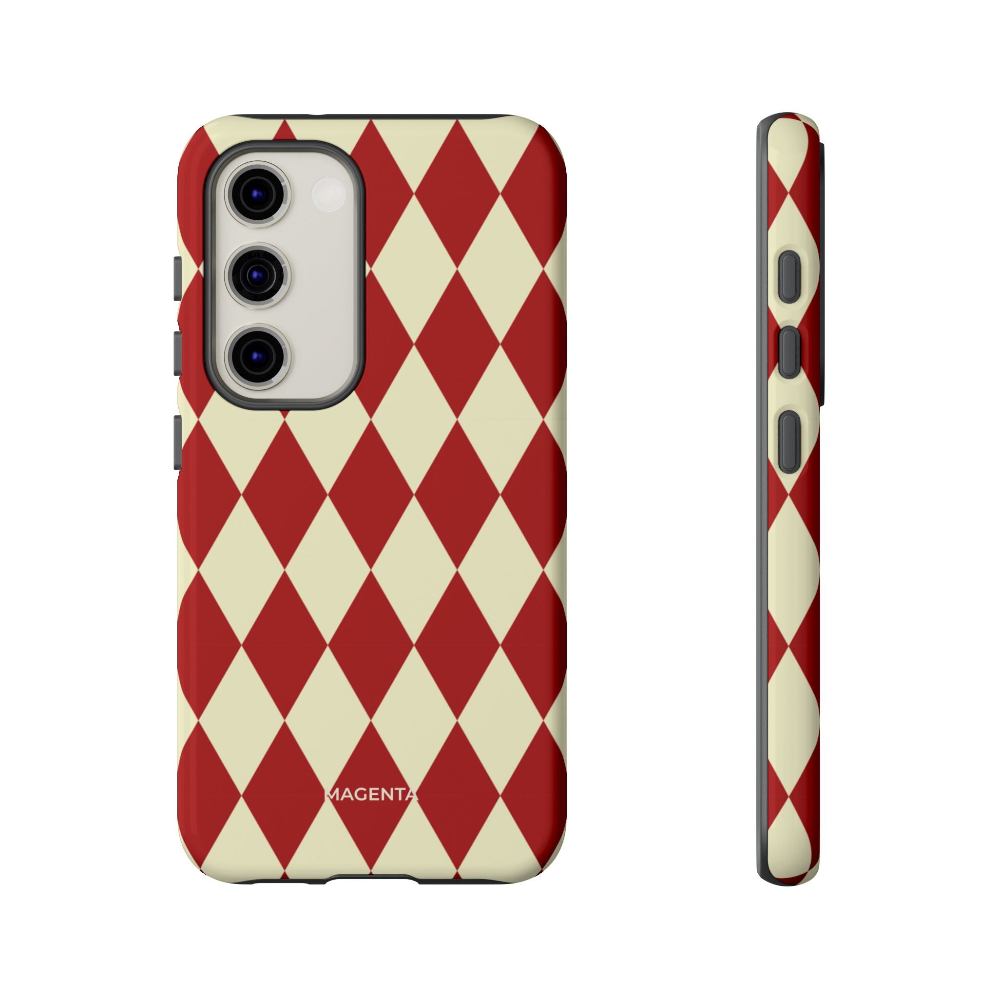 Maroon & Cream Geometric Tough Case