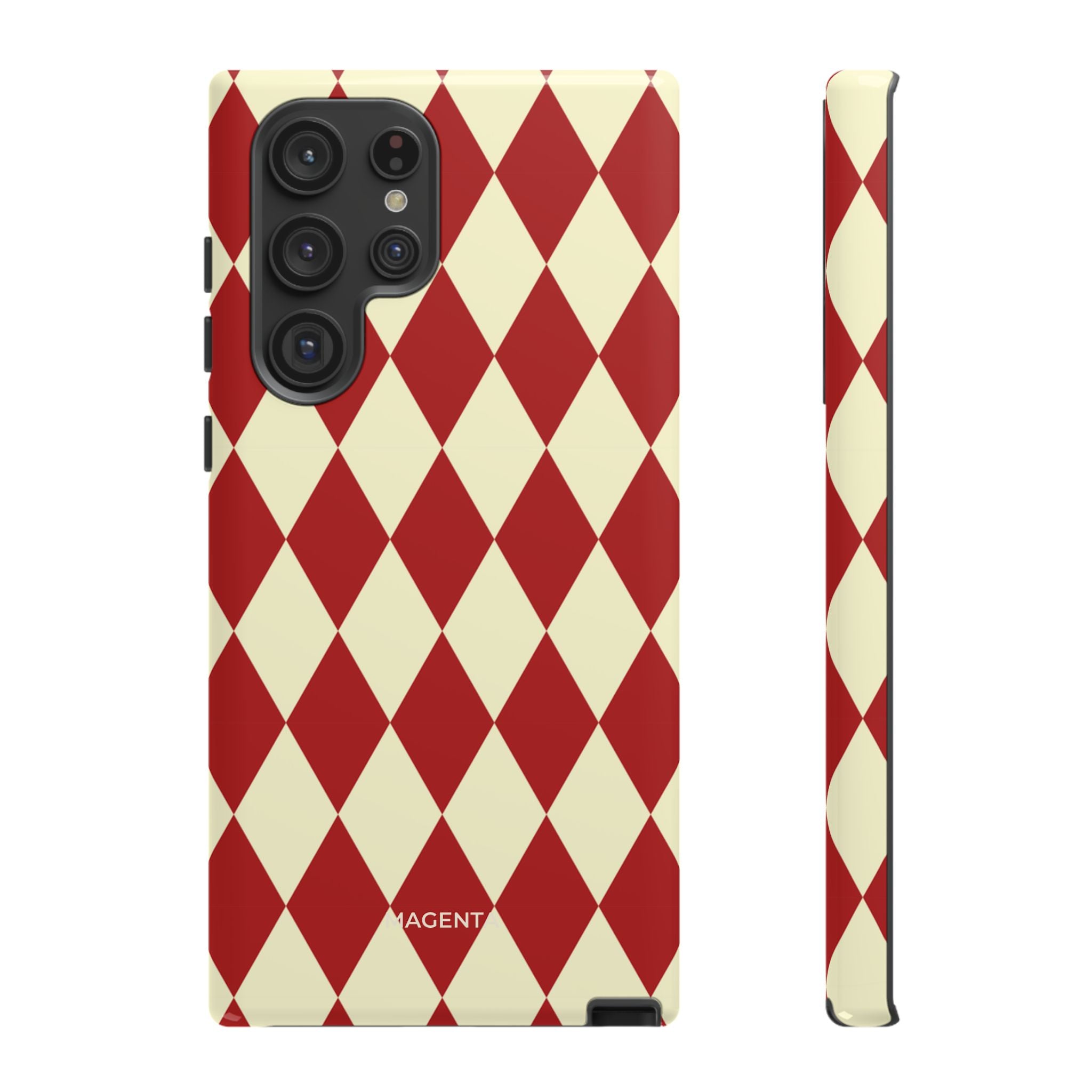 Maroon & Cream Geometric Tough Case