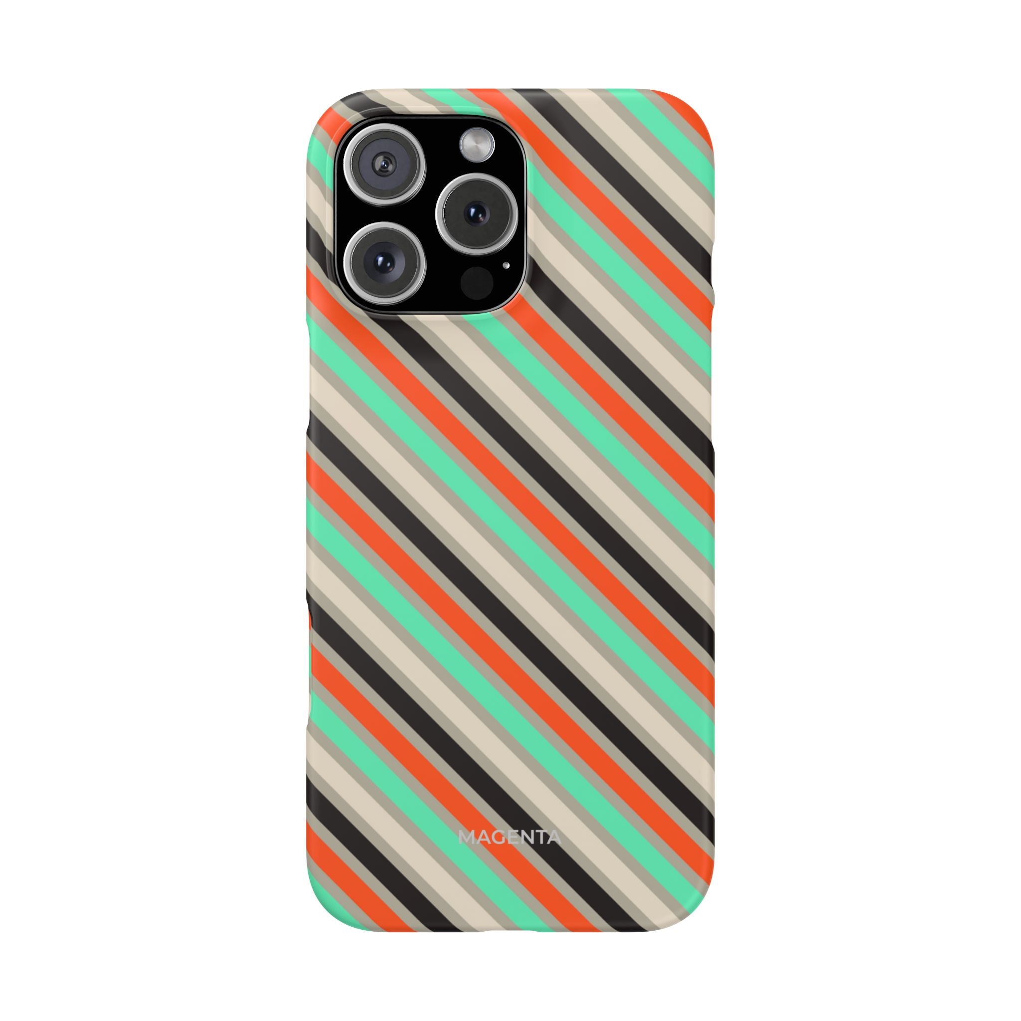 Mint-Coral Stripes Snap Case