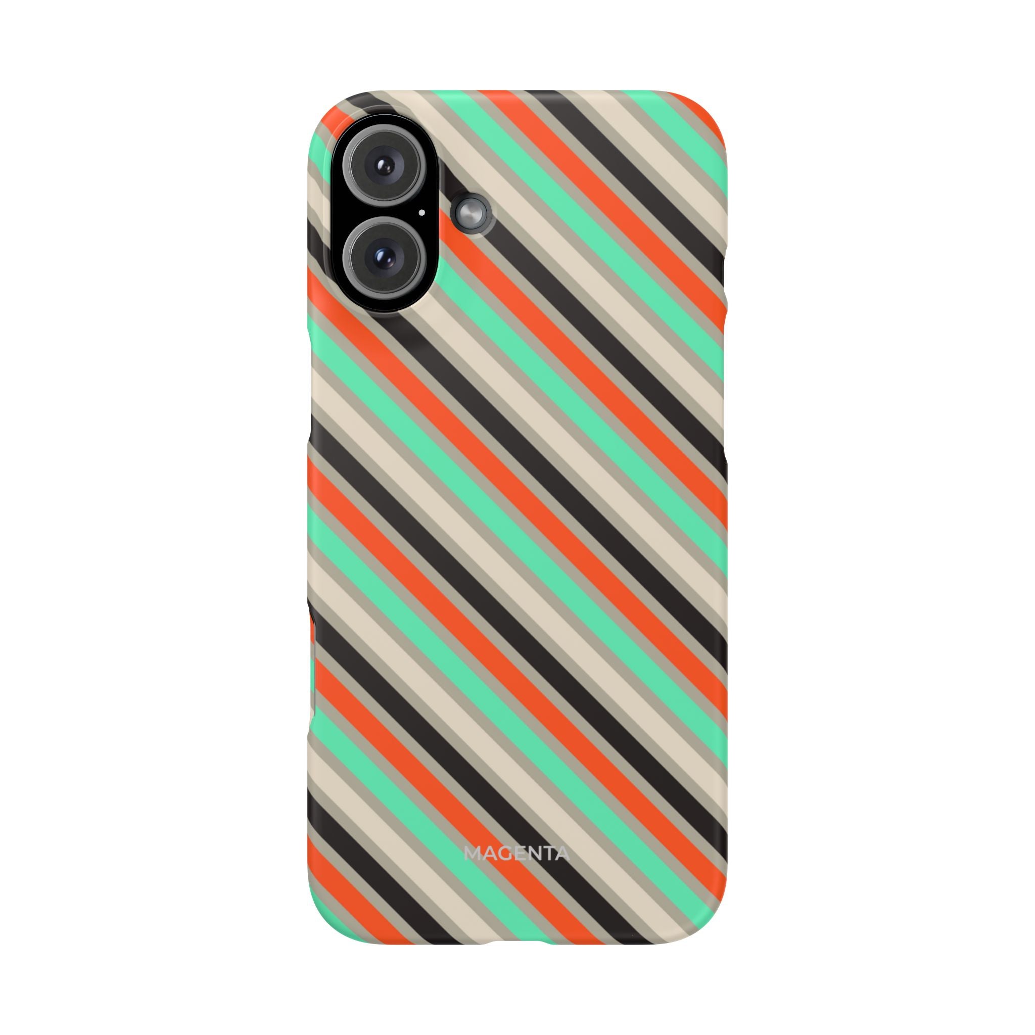 Mint-Coral Stripes Snap Case