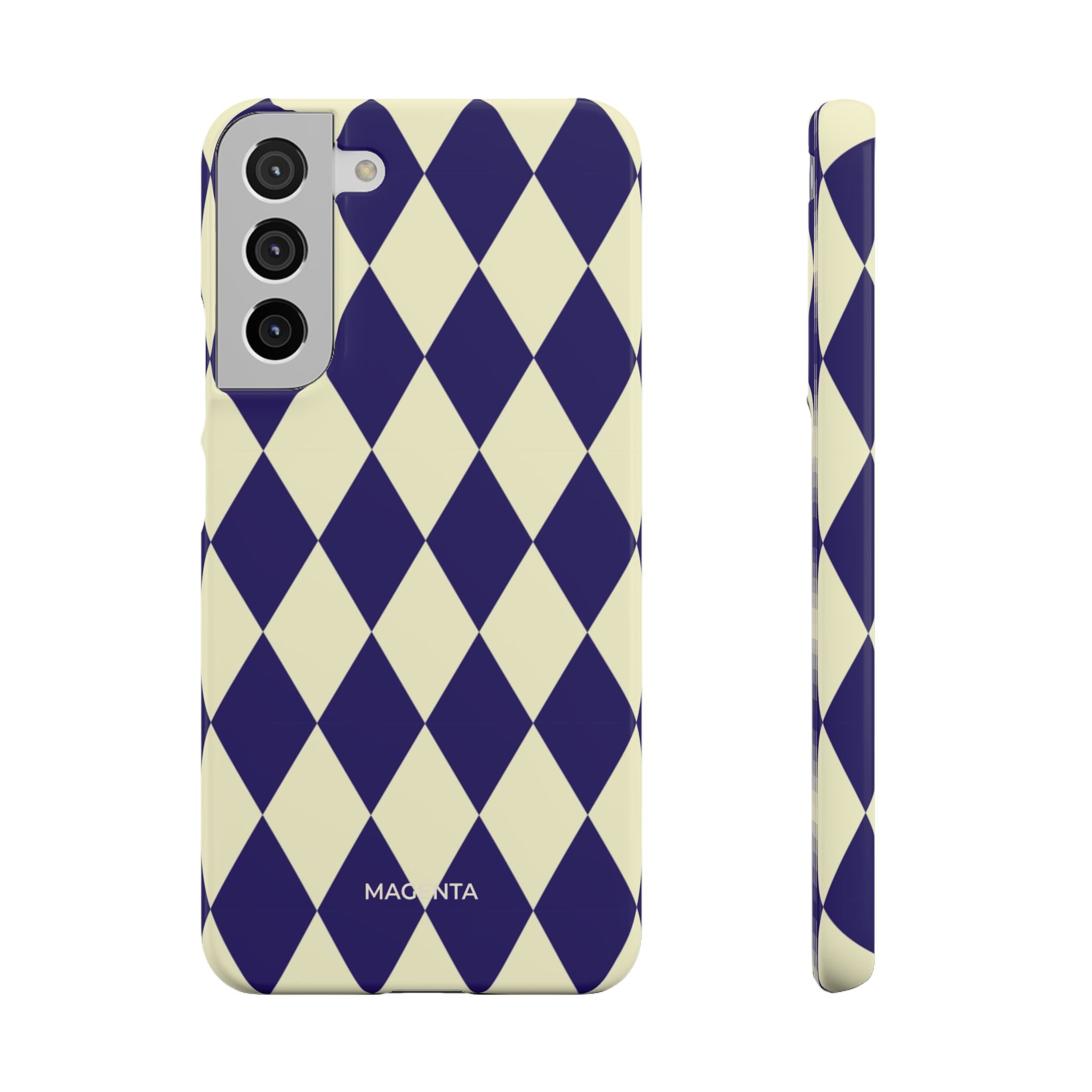 Navy & Cream Geometric Snap Case