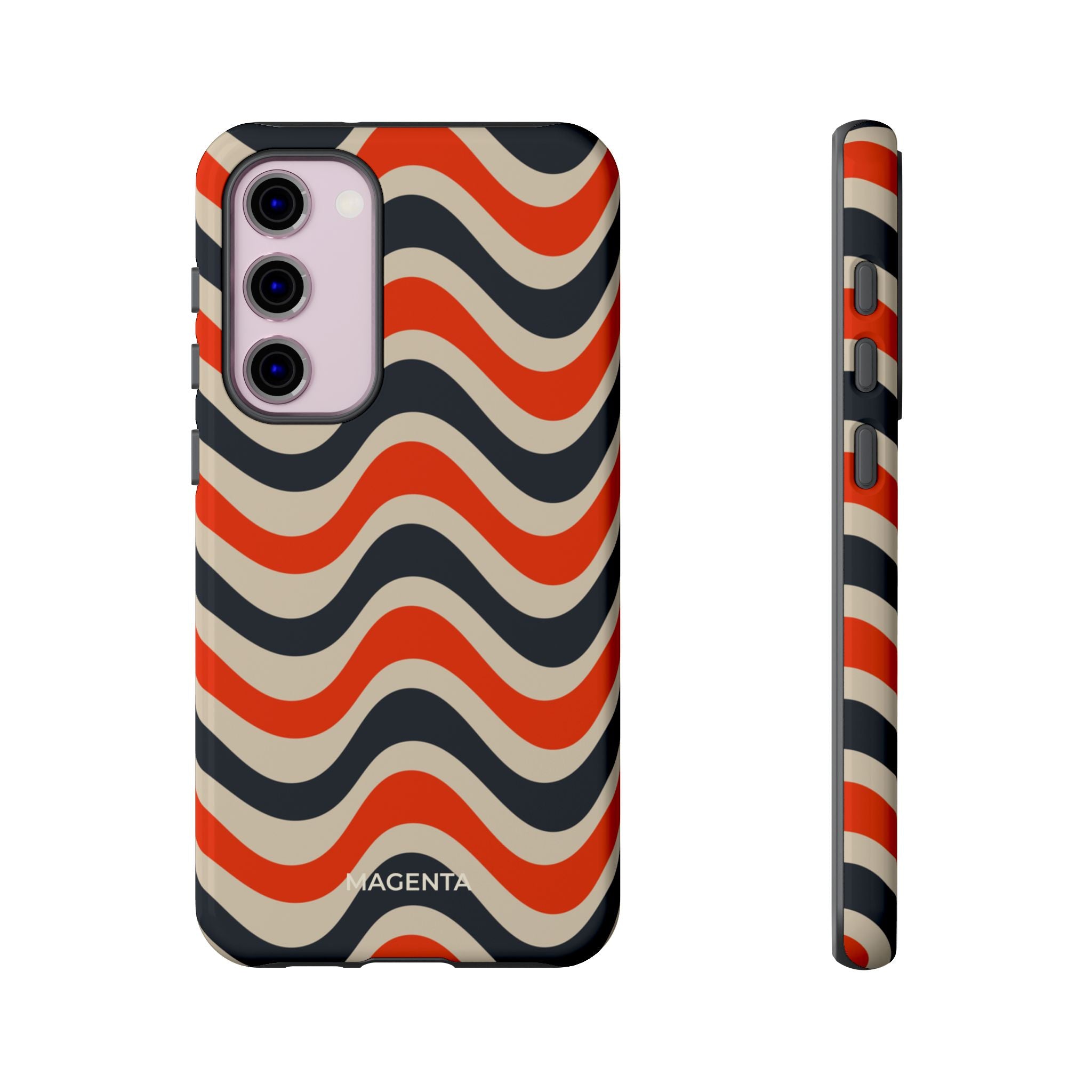 Black & Red Waves Tough Case