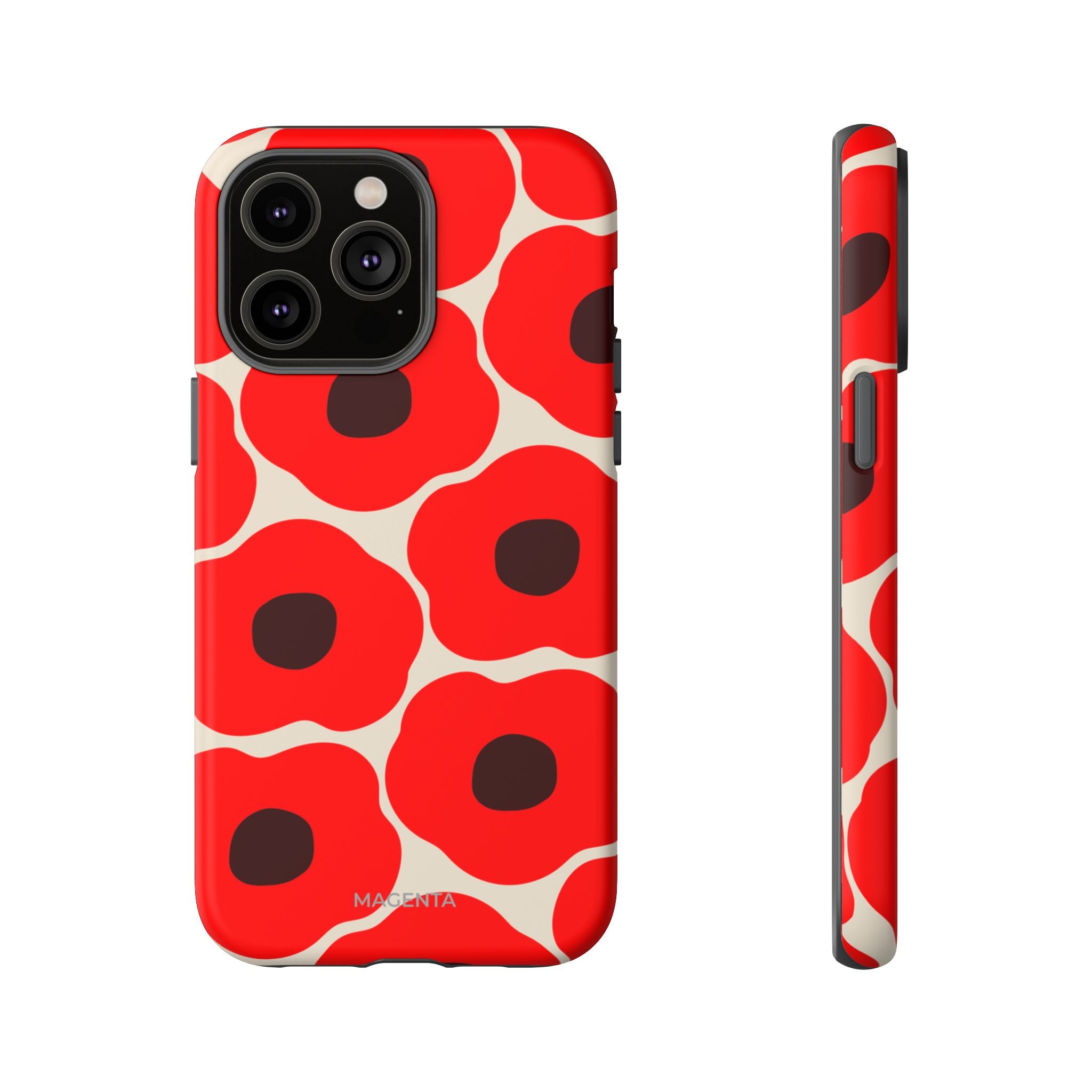 Red Poppy On Cream Tough Case