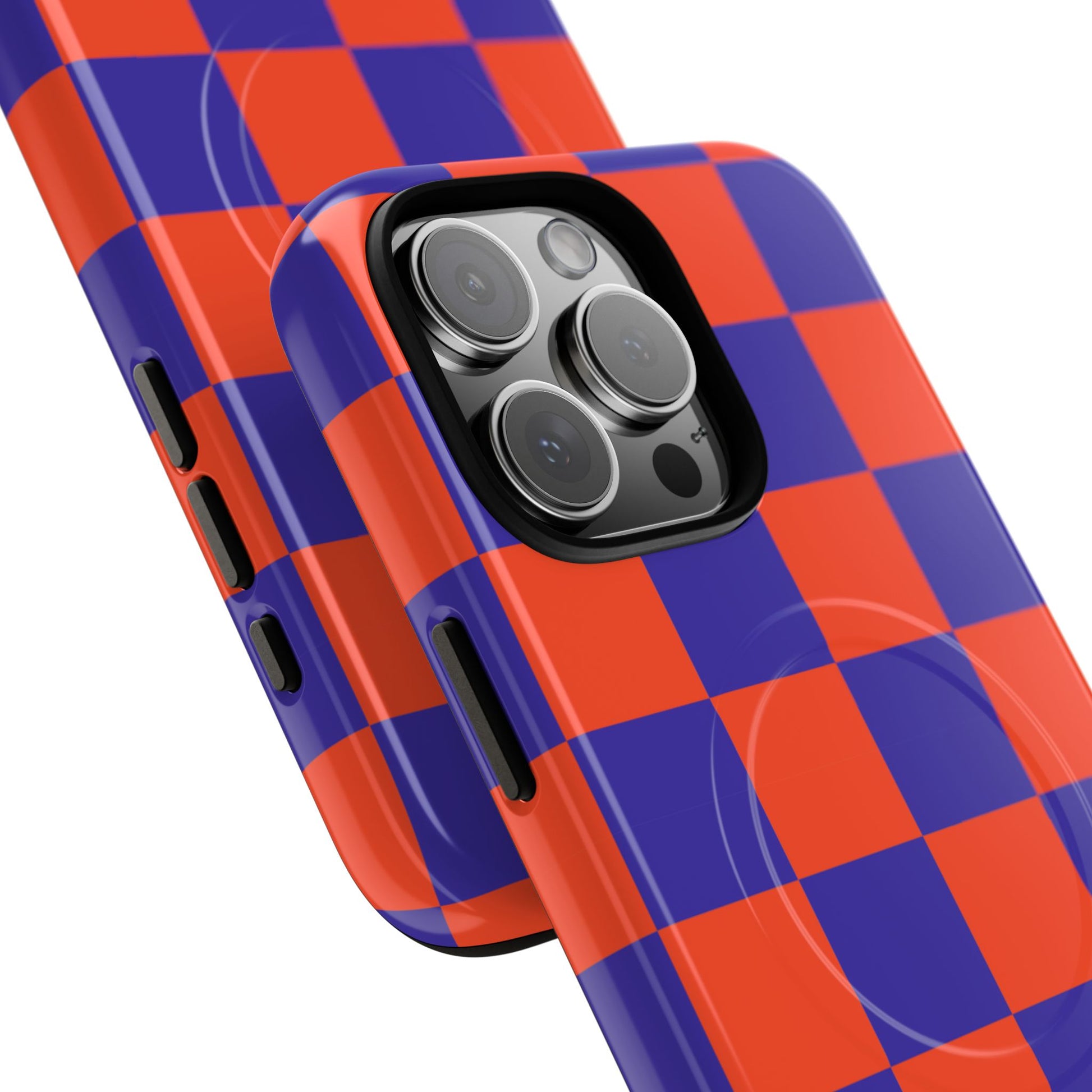 Blue & Orange Checkmate Tough Mag Case