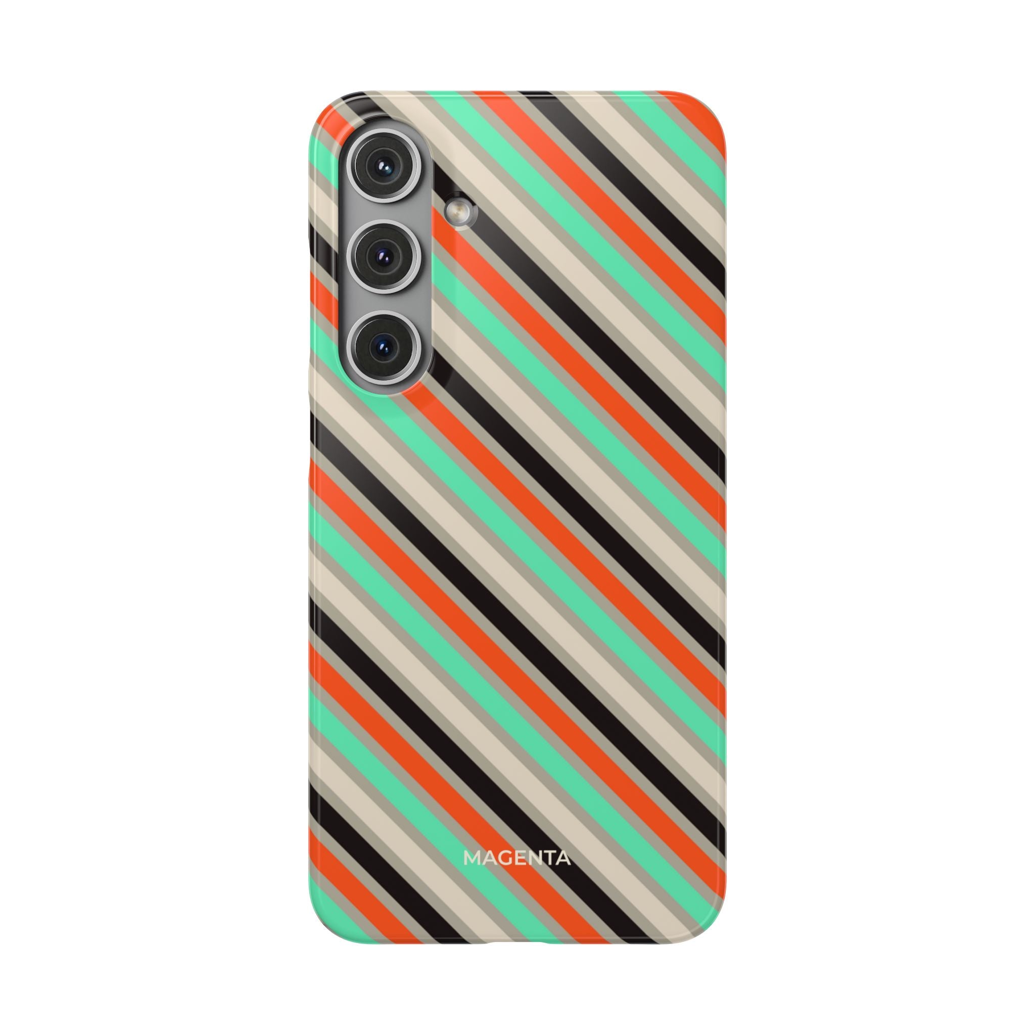 Mint Orange Stripes Snap Case