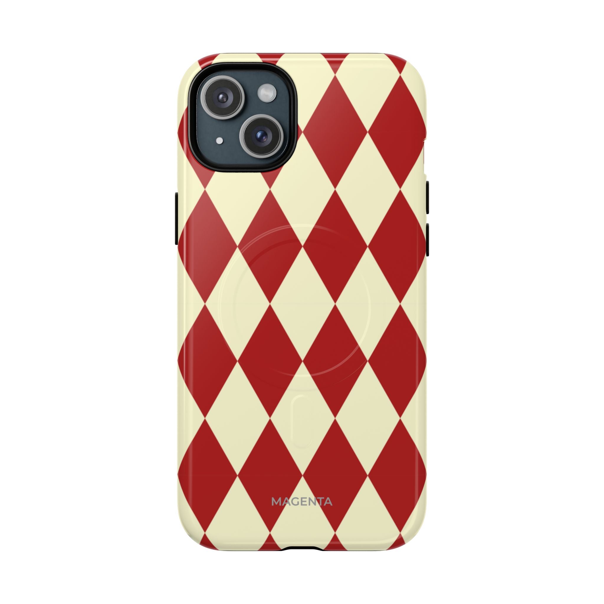 Maroon & Cream Geometric Tough Magnetic Case