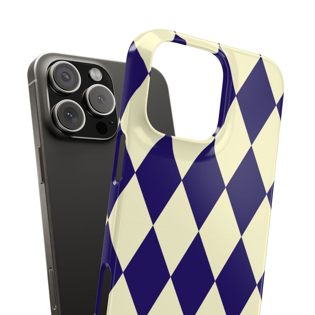 Navy & Cream Geometric Snap Case