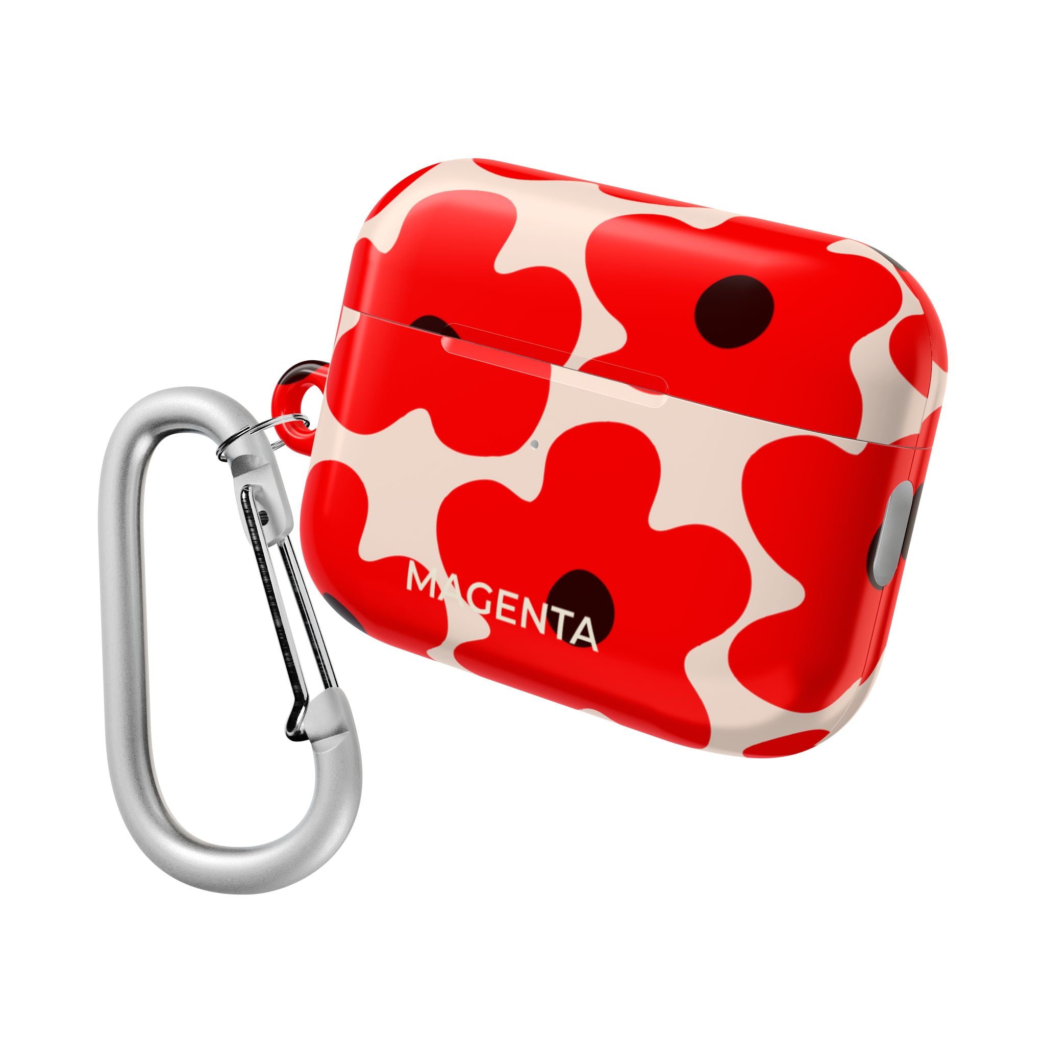 Vibrant Floral AirPods Pro Gen 2 Case - Red on Cream