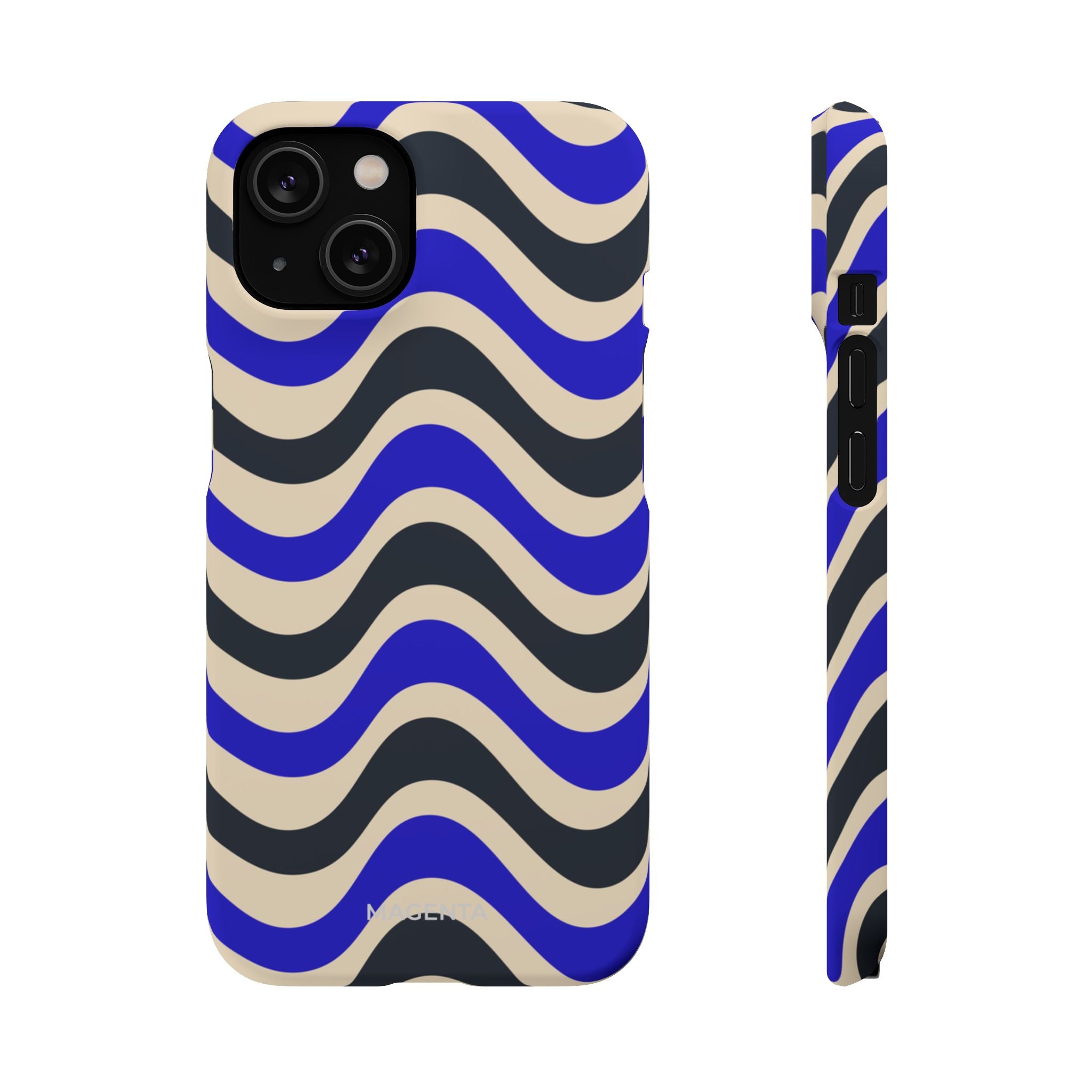 Black & Blue Waves Snap Case