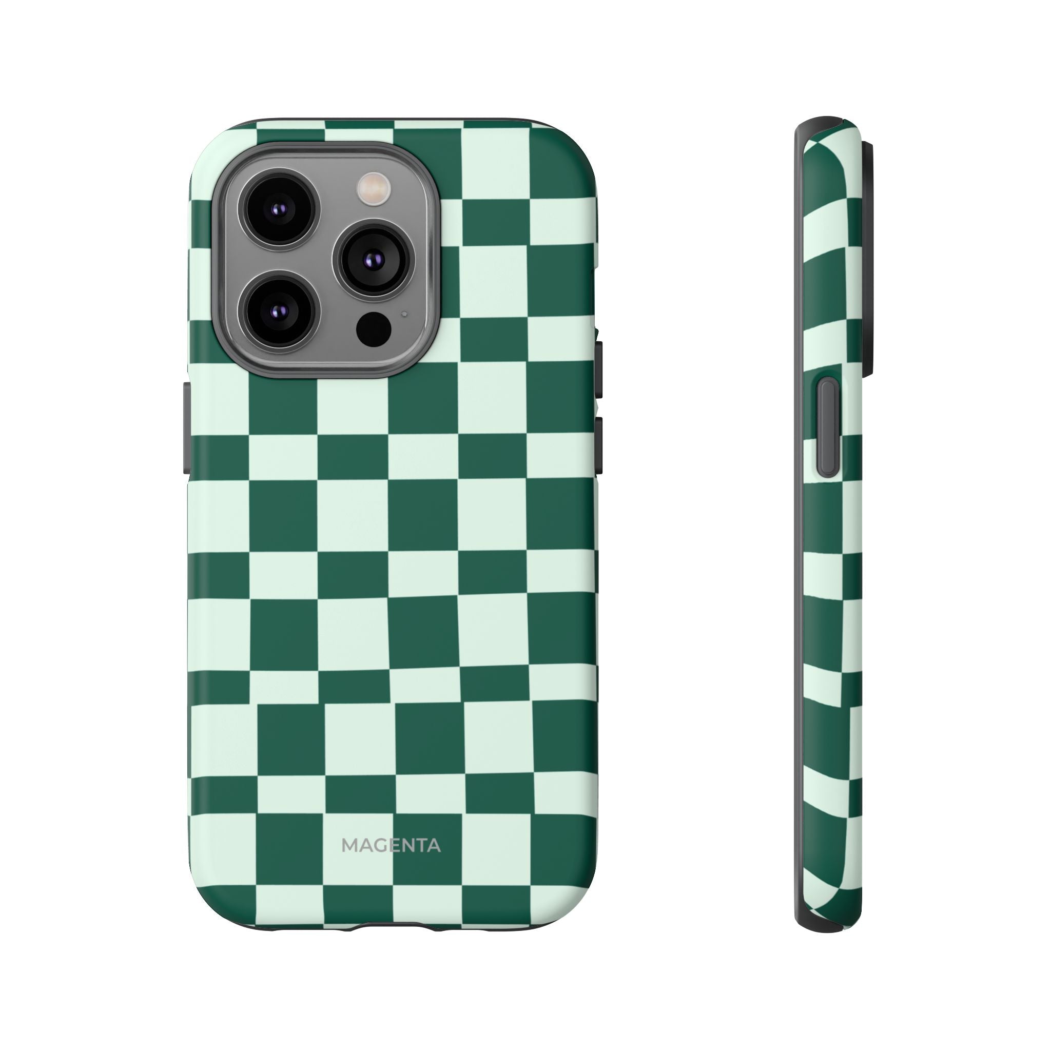 Deep Green Check Tough Case