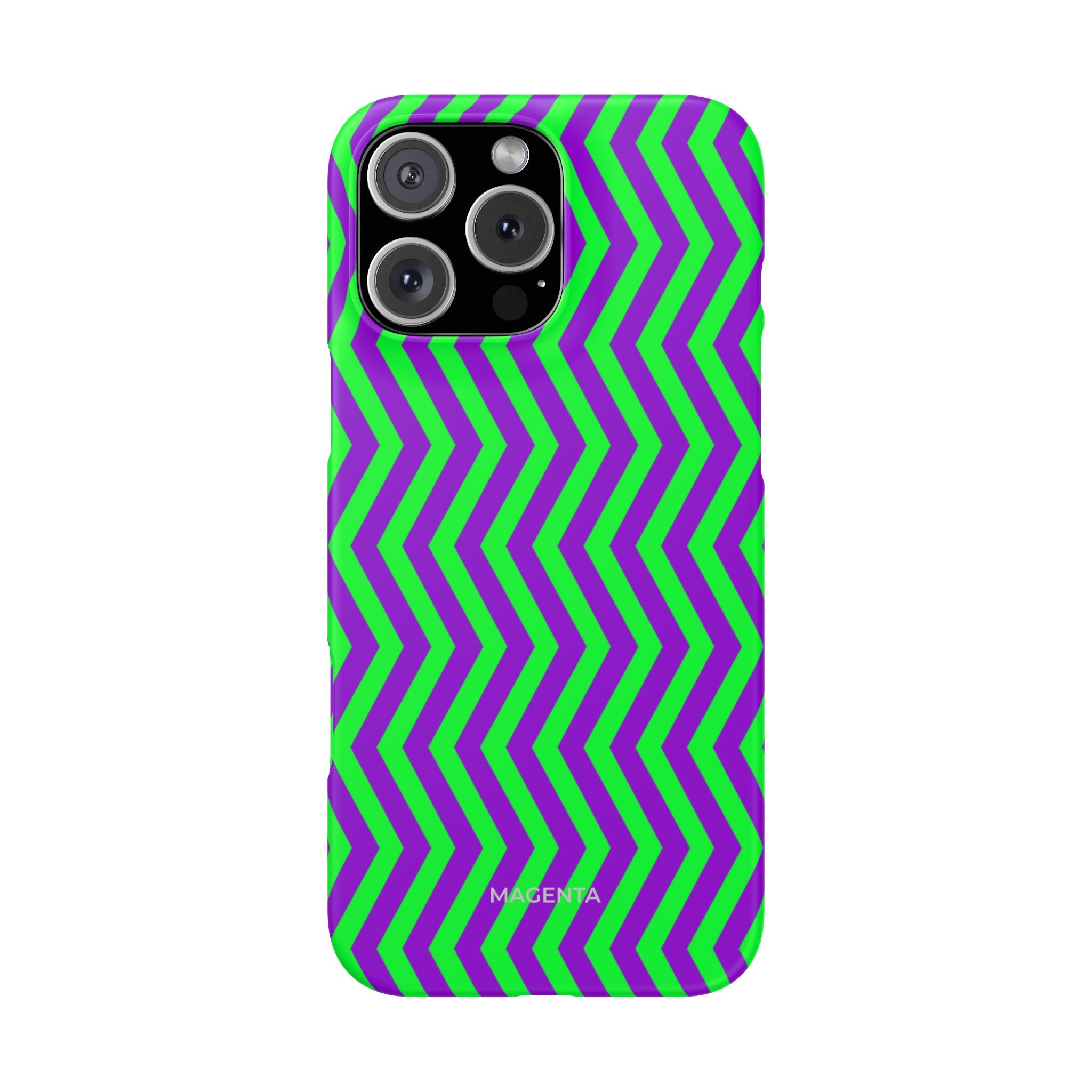 Green Purple Chevron Snap Case