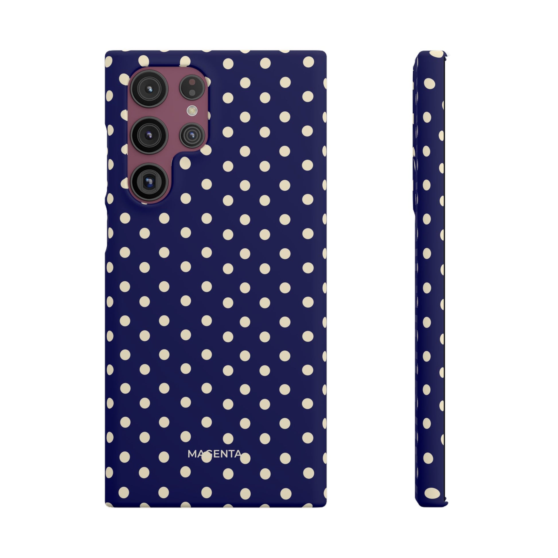 Cream On Navy Polka Dot Snap Case