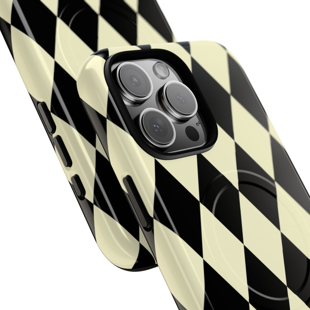 Black & Cream Geometric Tough Magnetic Case