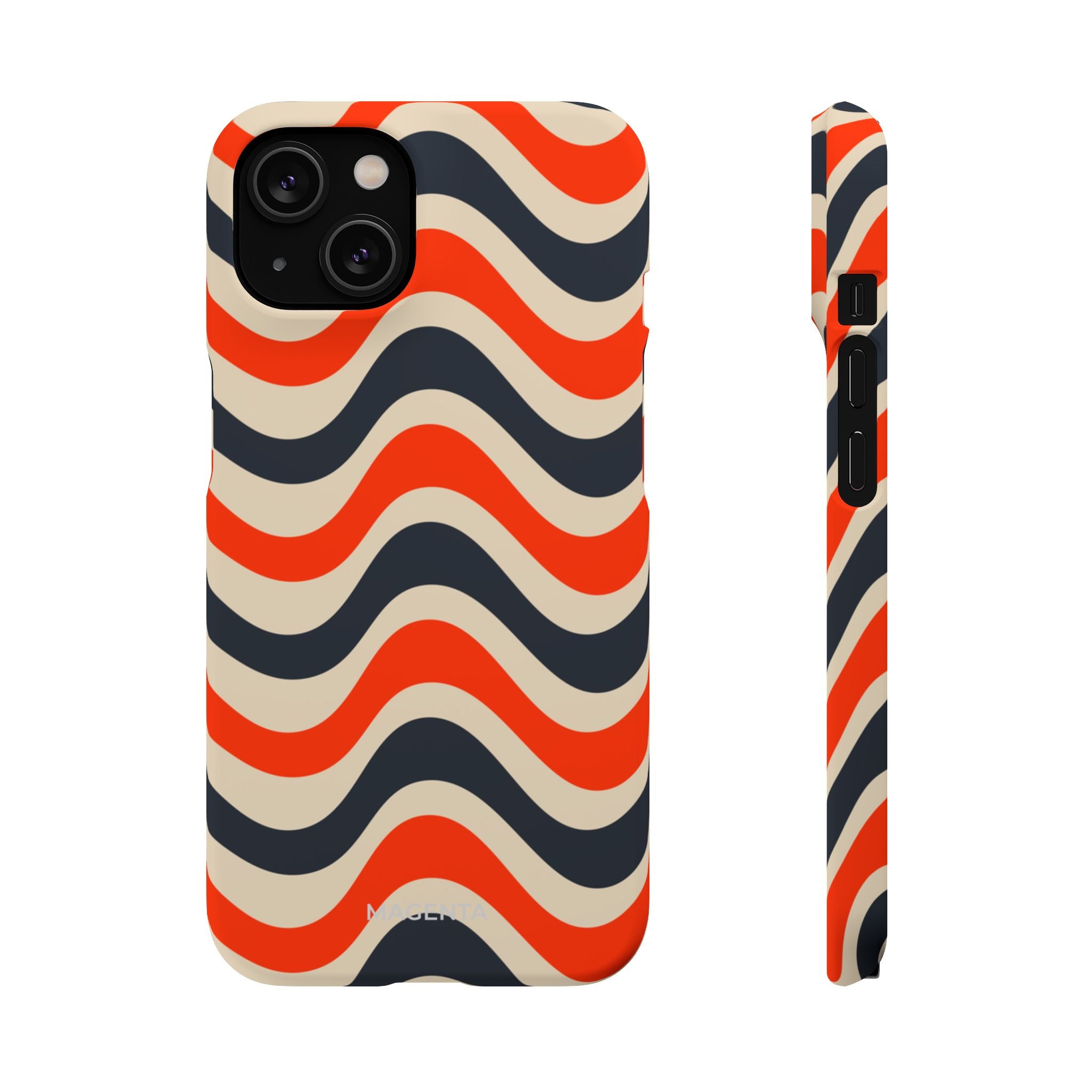 Black & Red Waves Snap Case