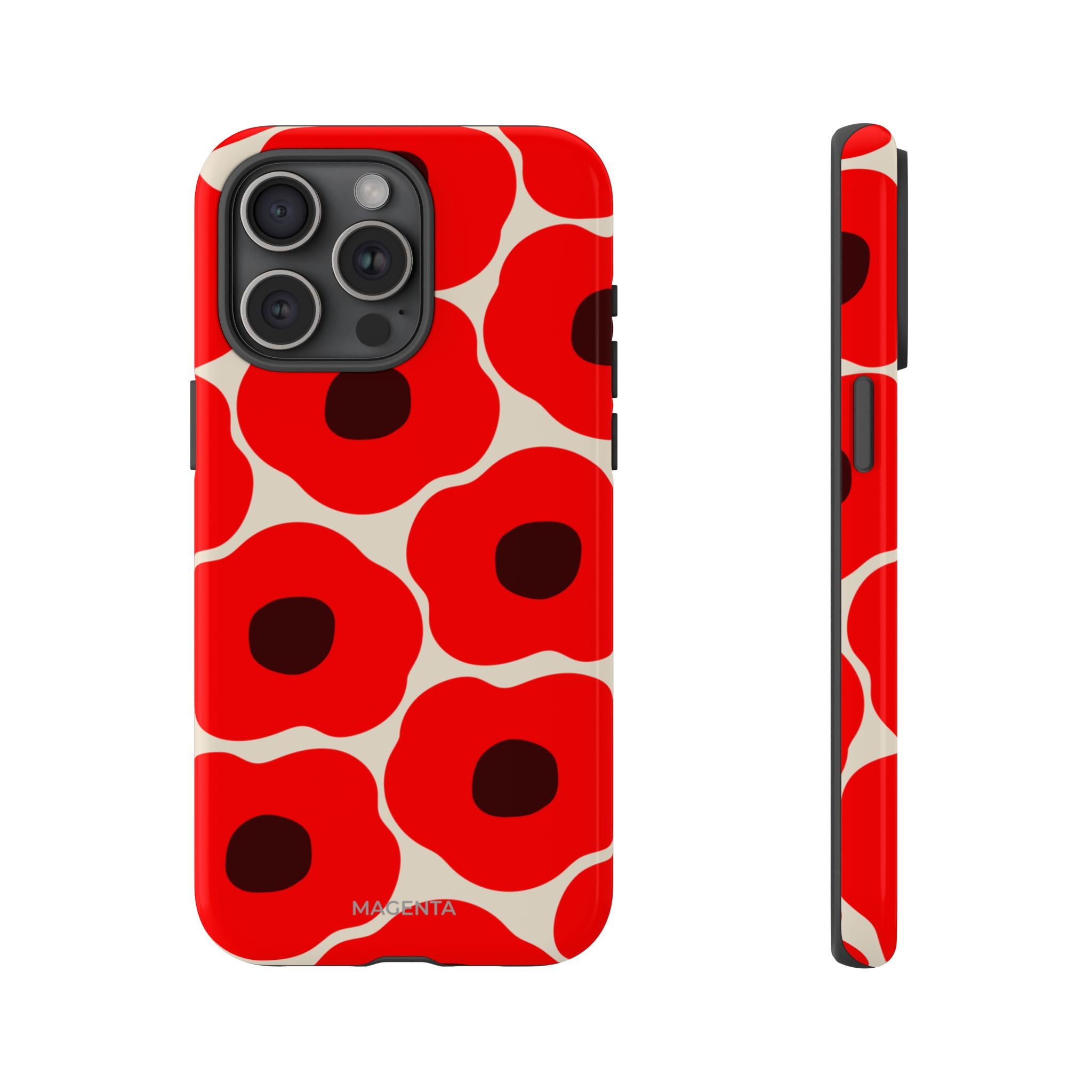 Red Poppy On Cream Tough Case