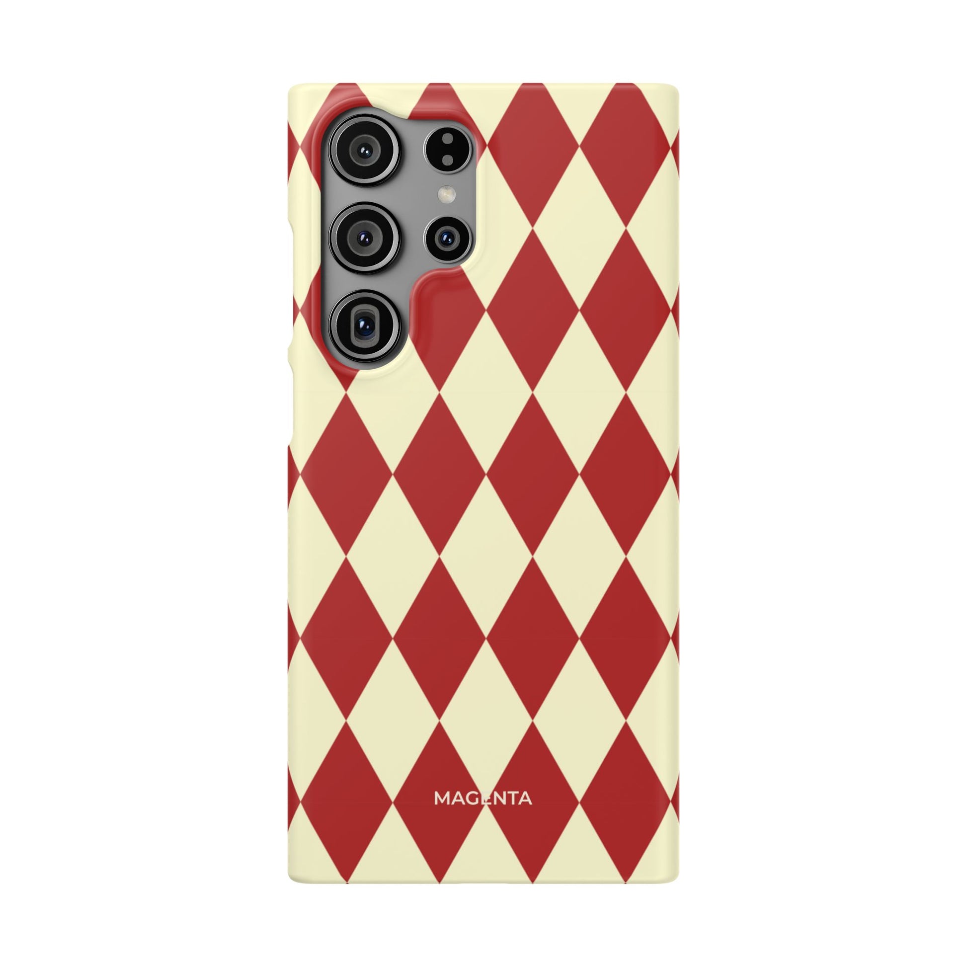 Maroon & Cream Geometric Snap Case