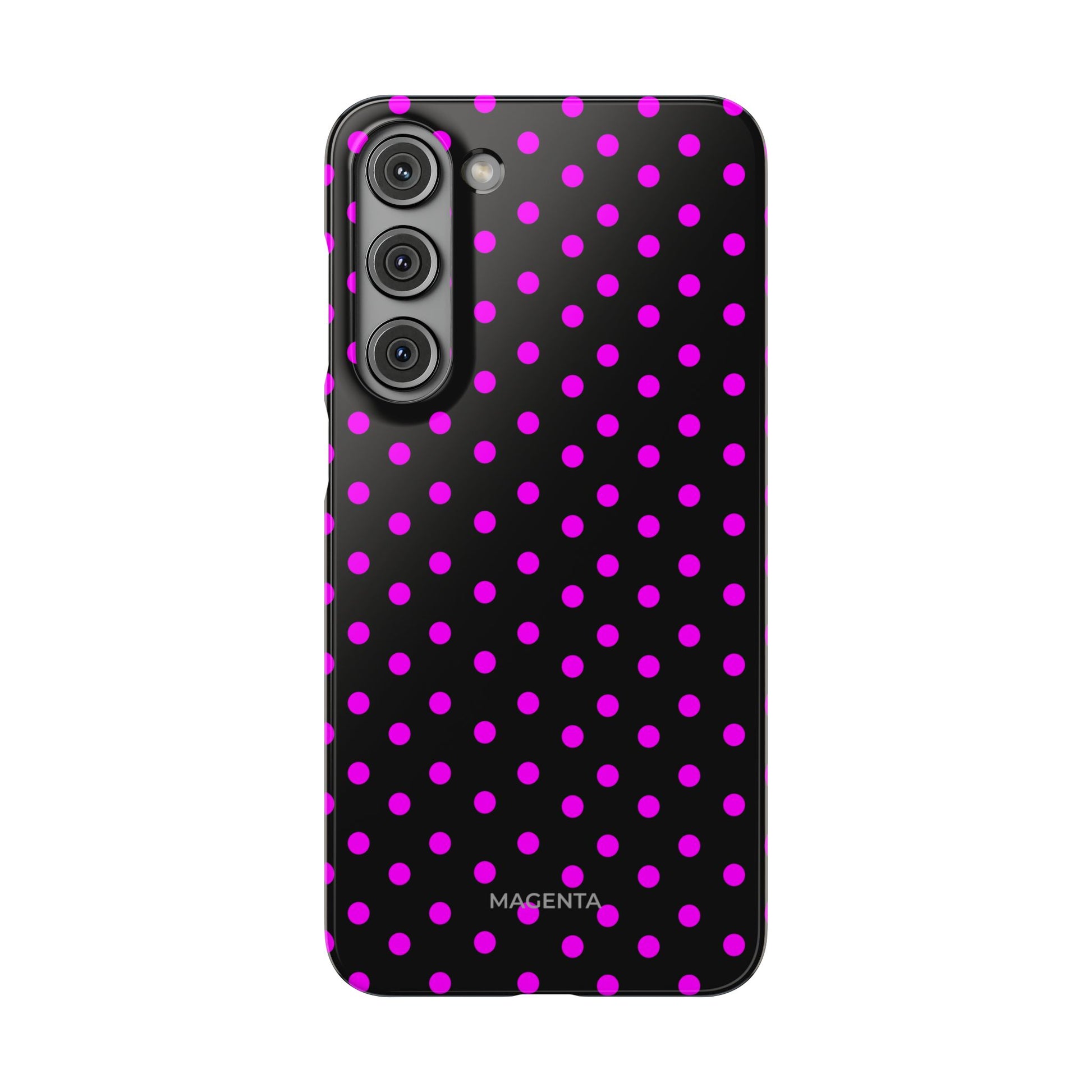 Magenta On Black Polka Dot Snap Case