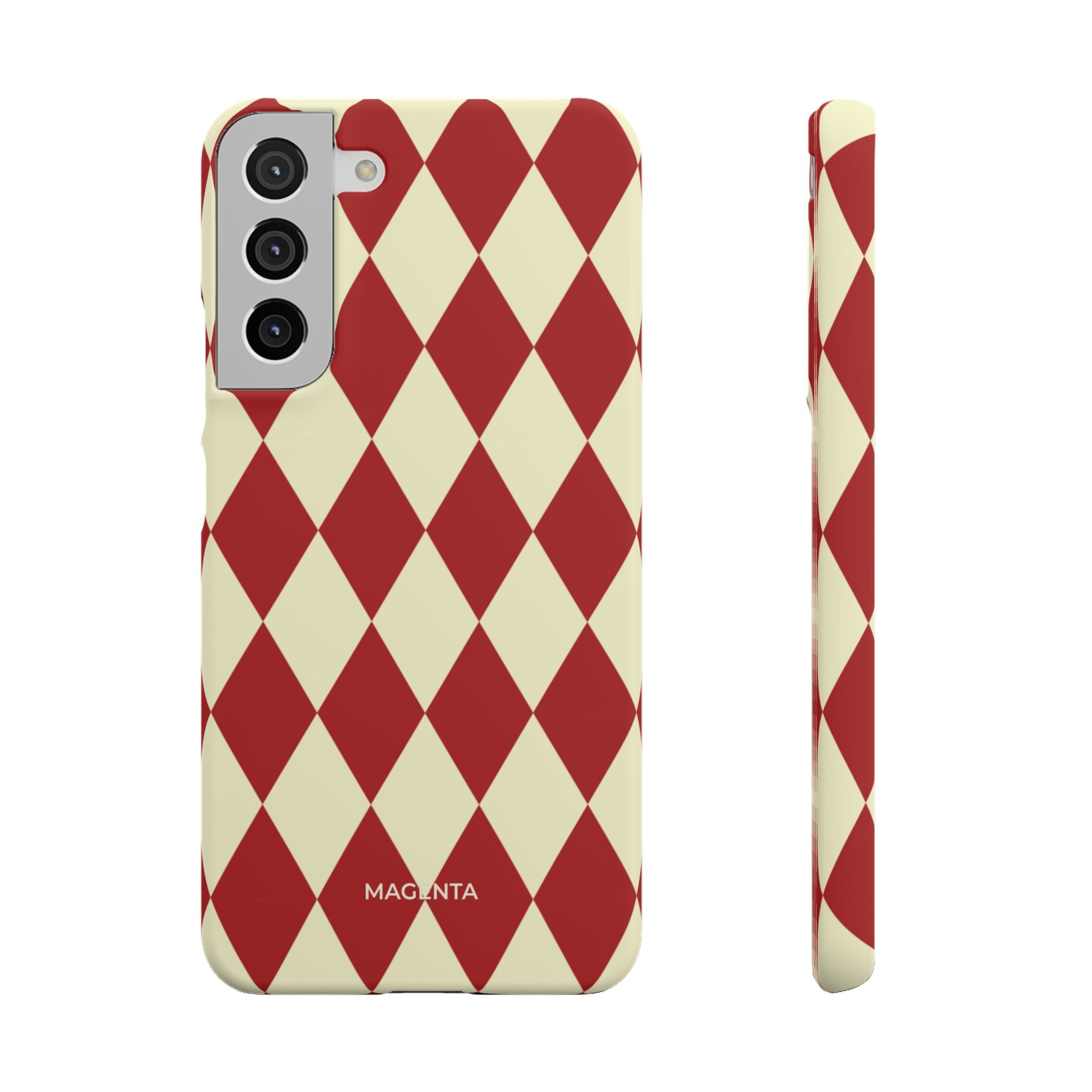 Maroon & Cream Geometric Snap Case
