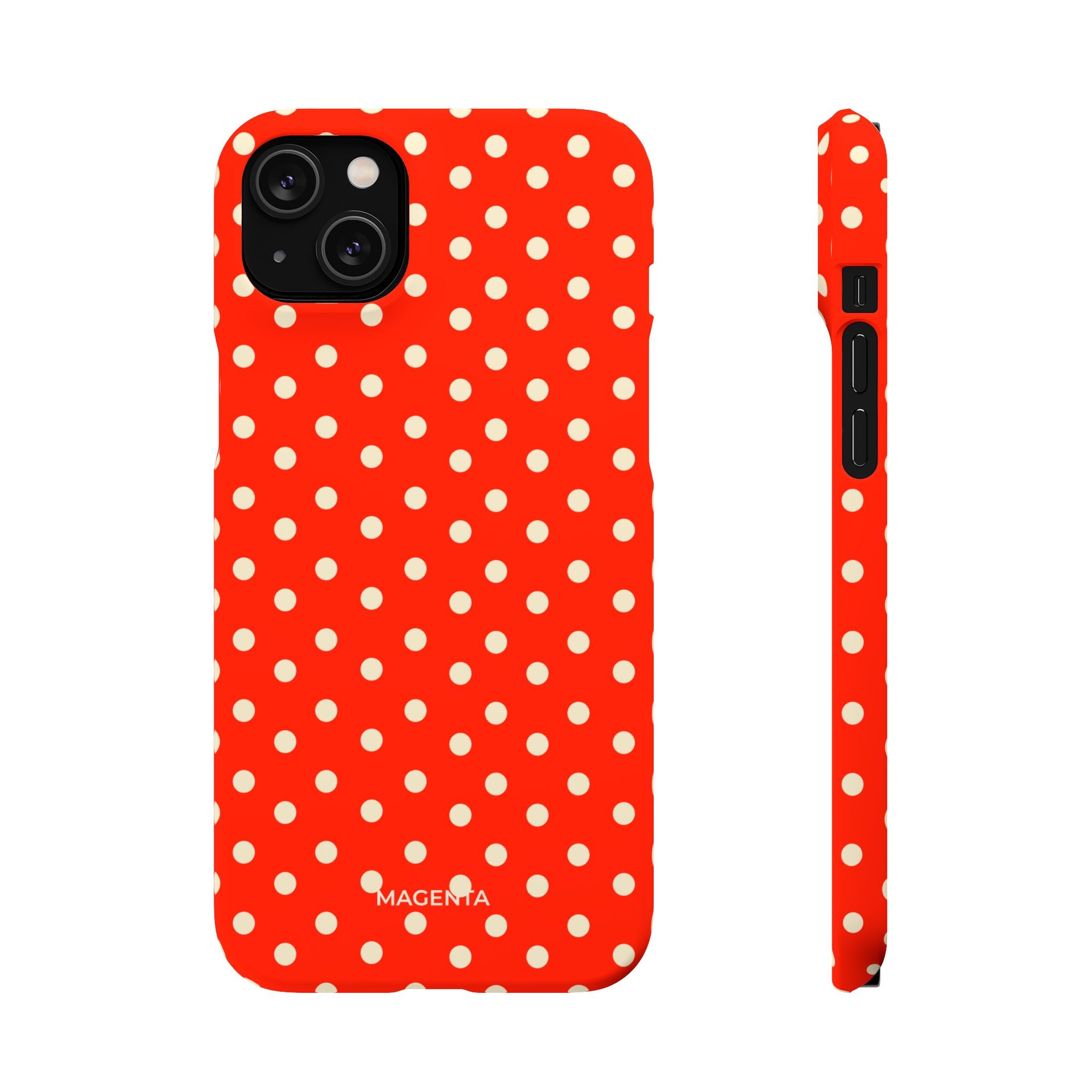 Cream on Scarlet Polka Dot Snap Case