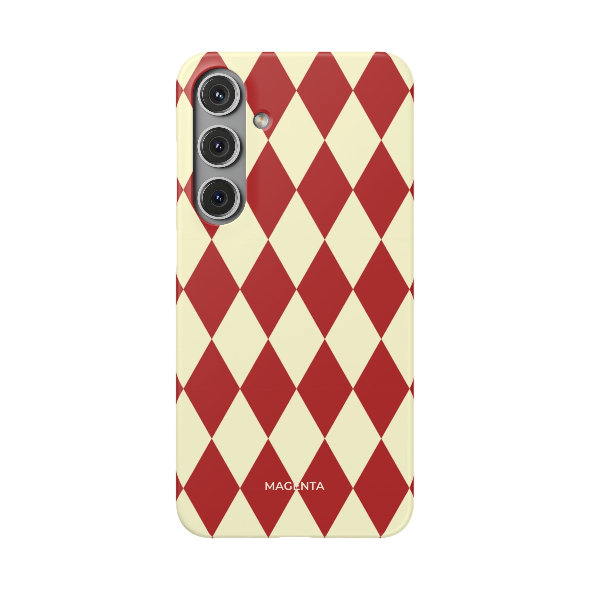 Maroon & Cream Geometric Snap Case
