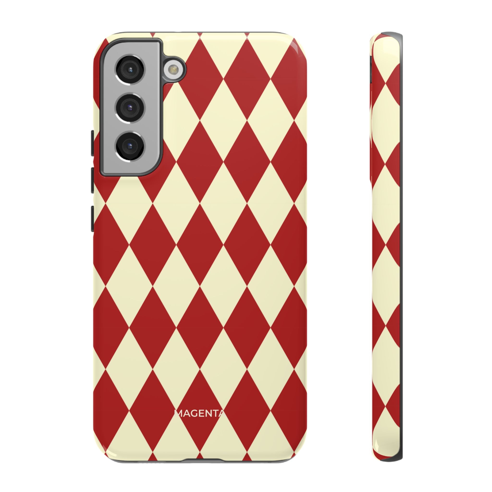 Maroon & Cream Geometric Tough Case