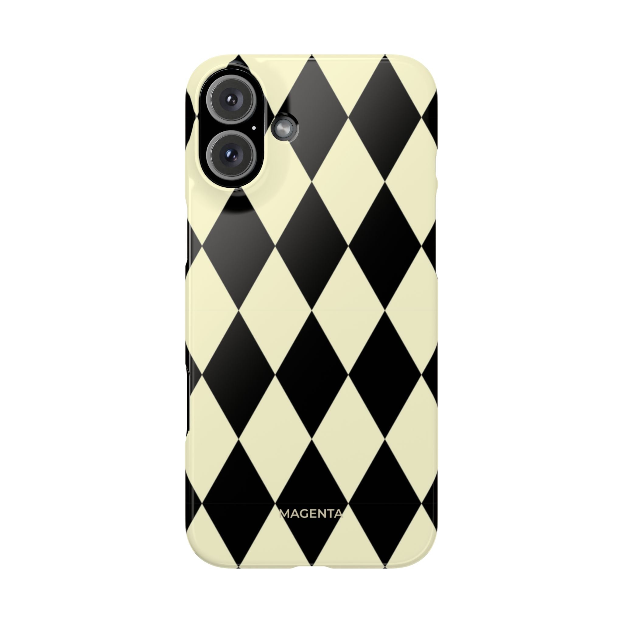 Black & Cream Geometric Snap Case