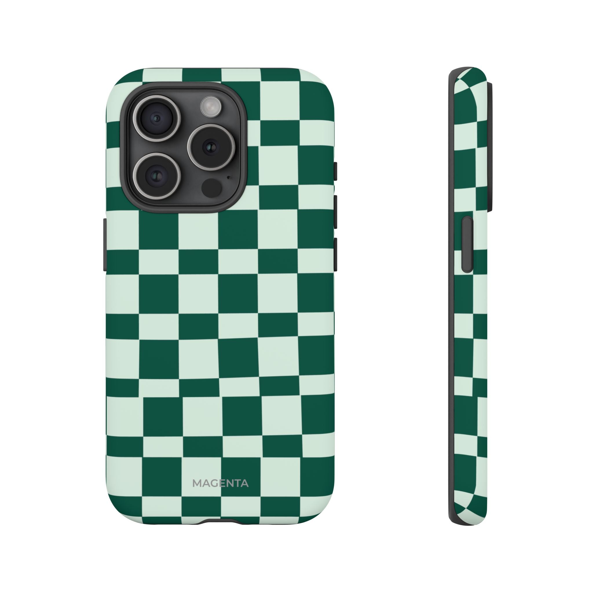 Deep Green Check Tough Case