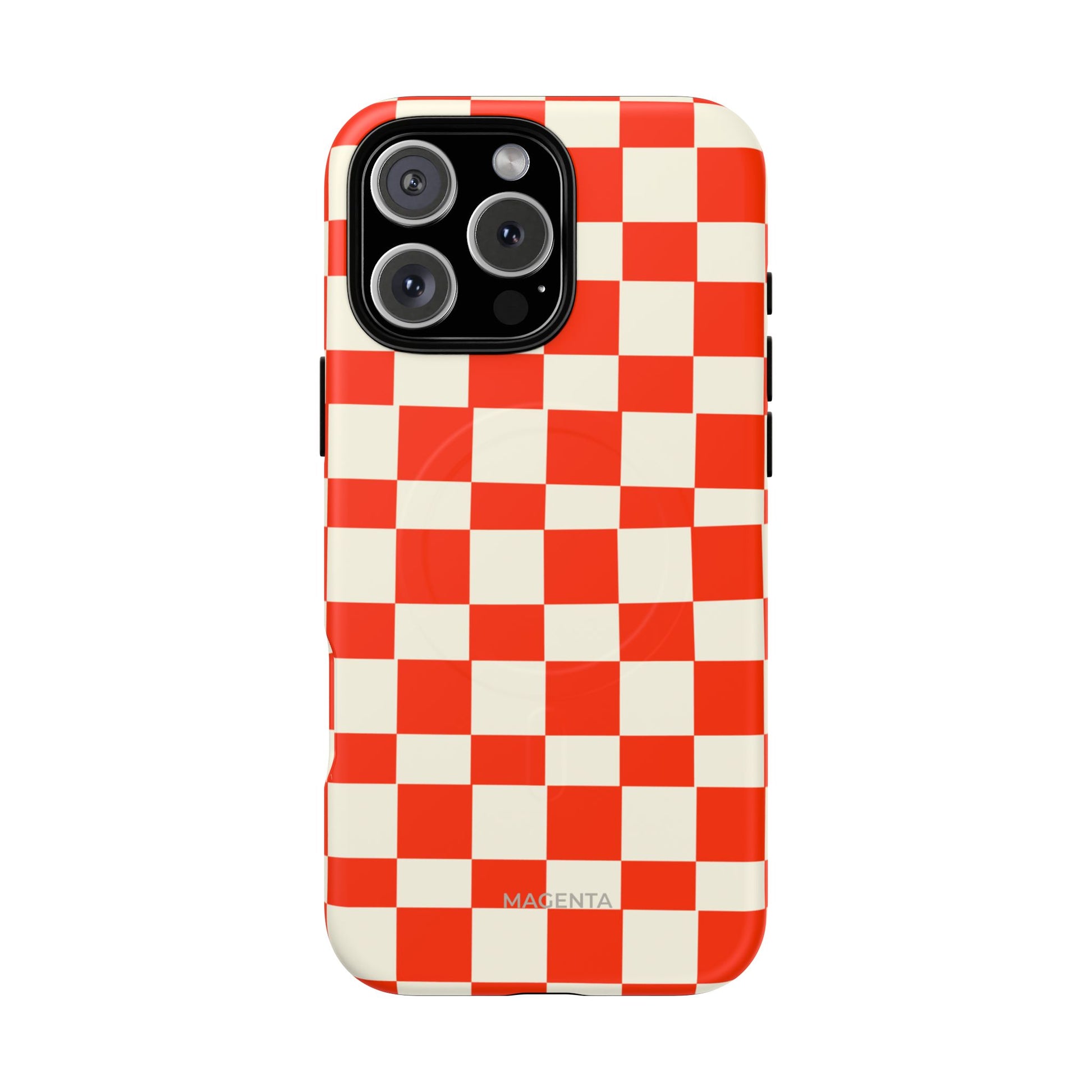 Red & Off White Check Tough Magnetic Case
