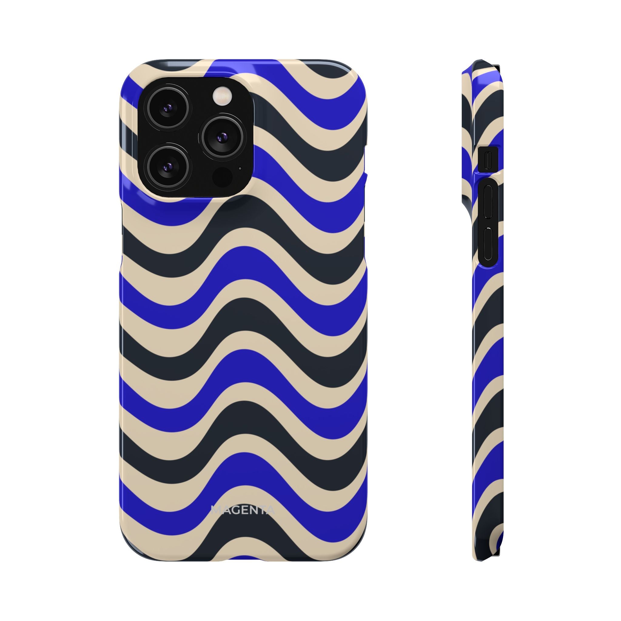 Black & Blue Waves Snap Case