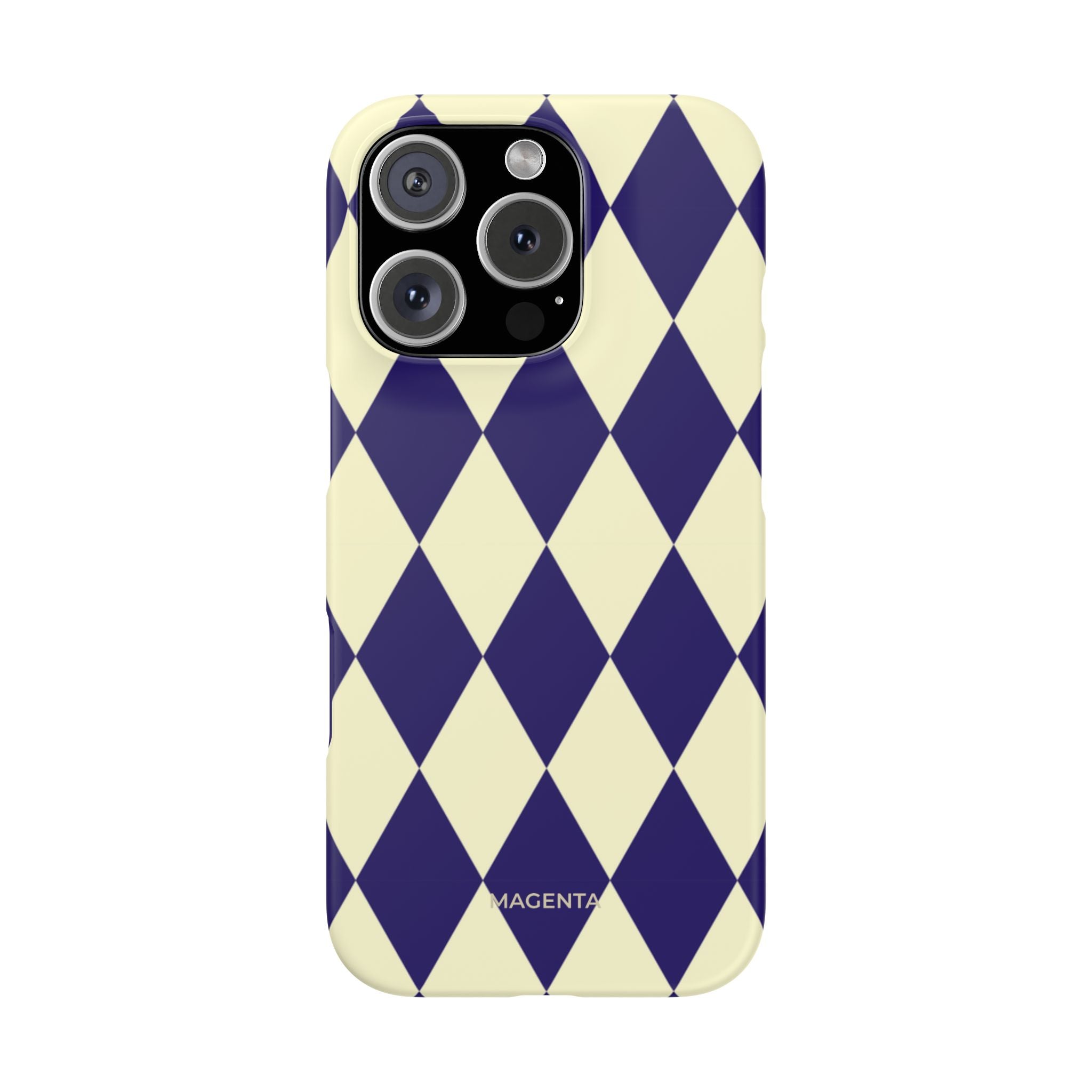 Navy & Cream Geometric Snap Case