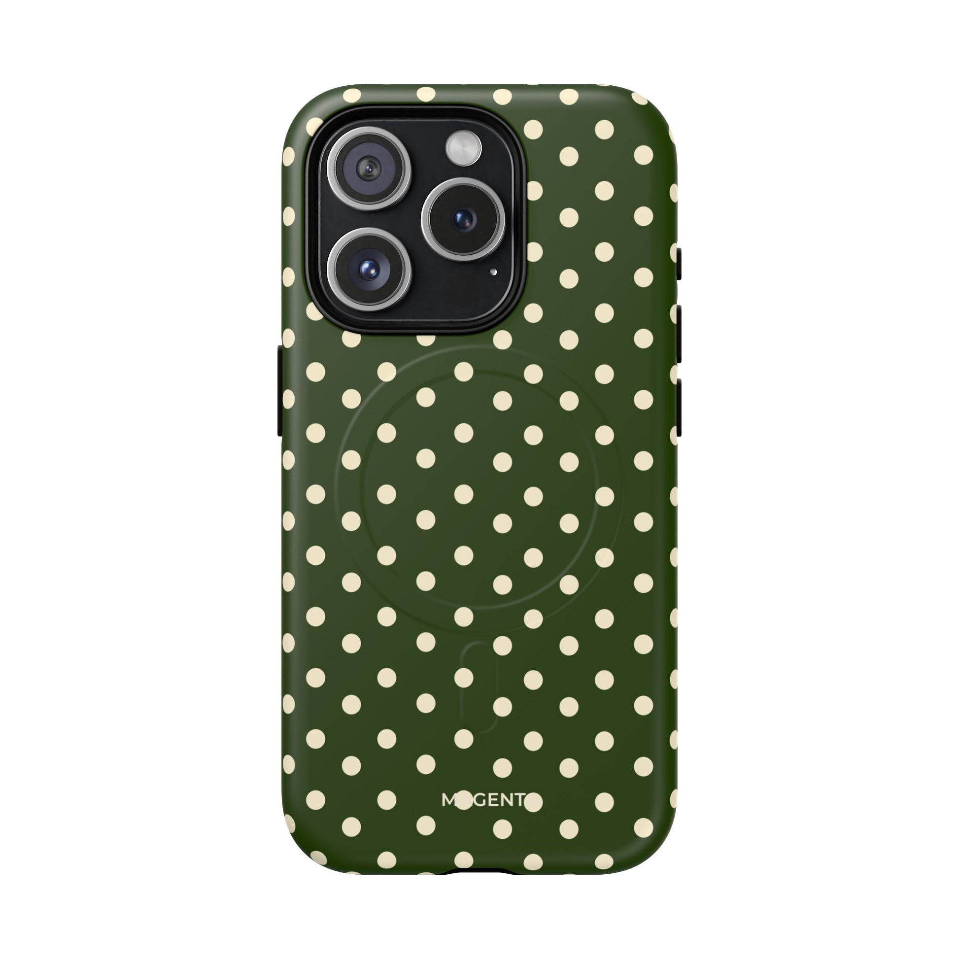 Cream On Dark Olive Tough Magnetic Case
