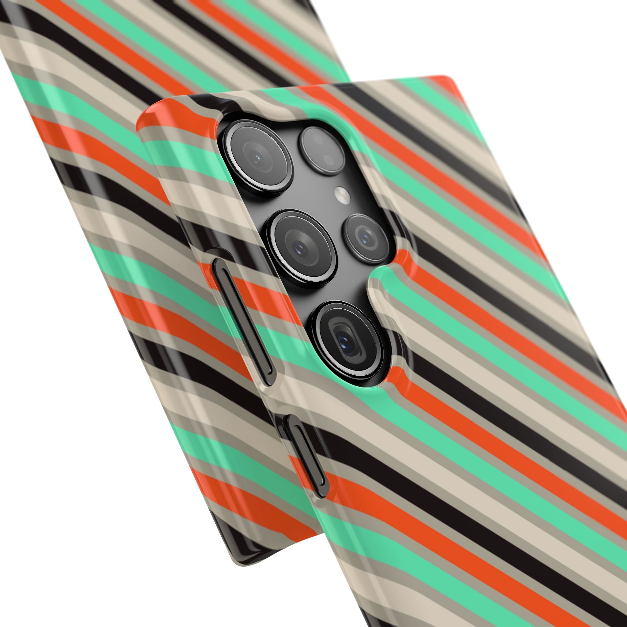 Mint Orange Stripes Snap Case