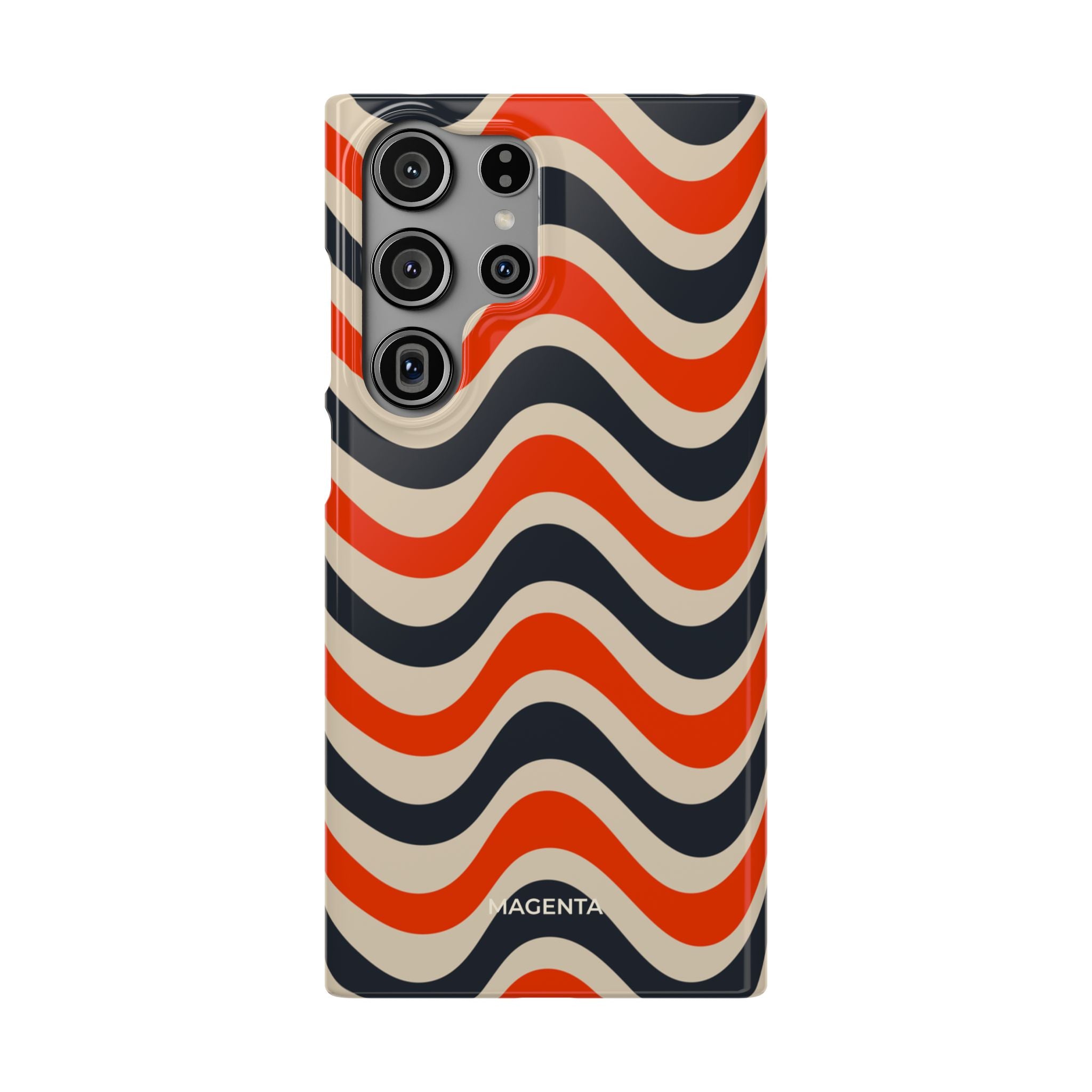 Black & Red Waves Snap Case