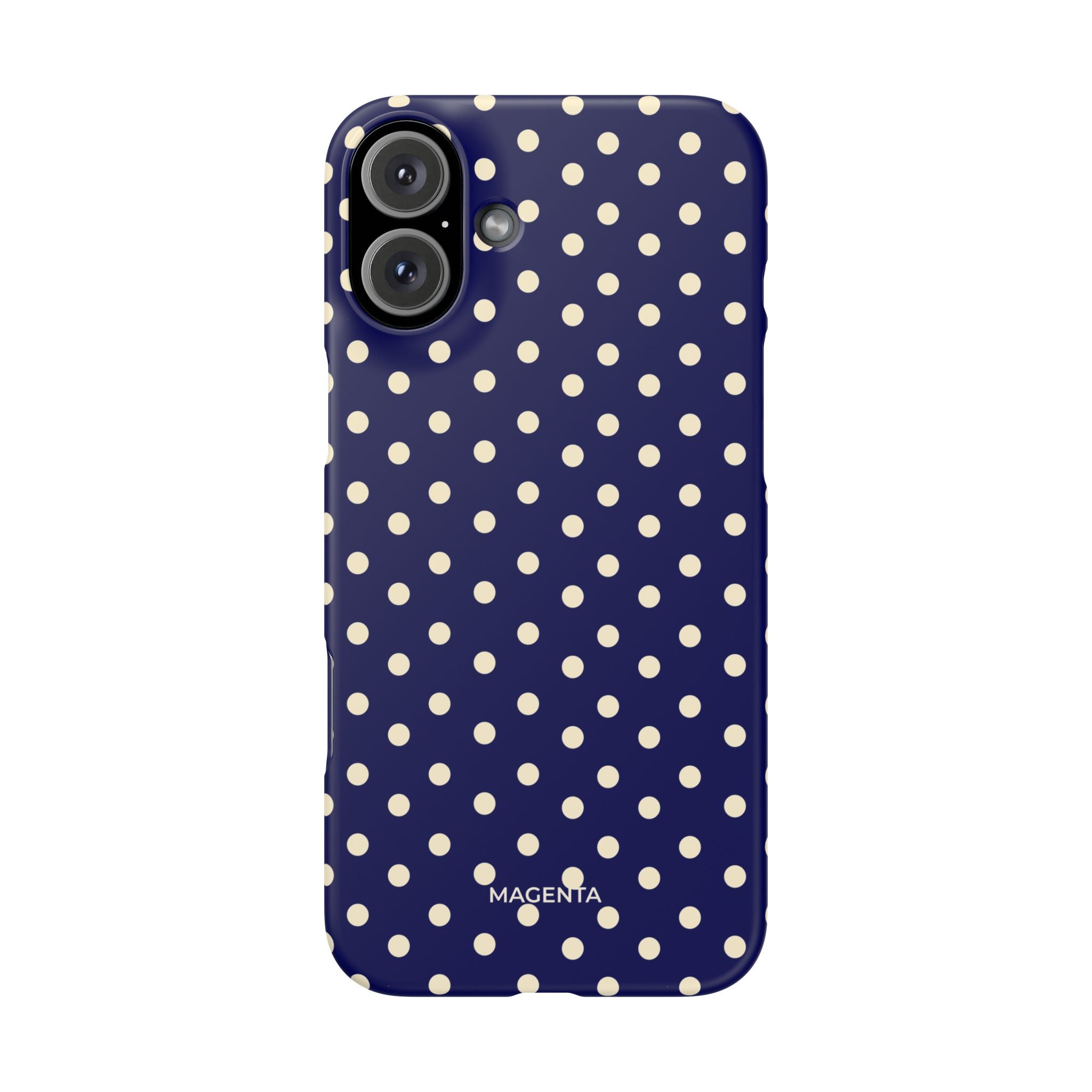 Cream on Navy Polka Dot Snap Case