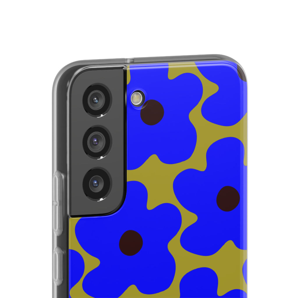 Cobalt Floral On Deep Green