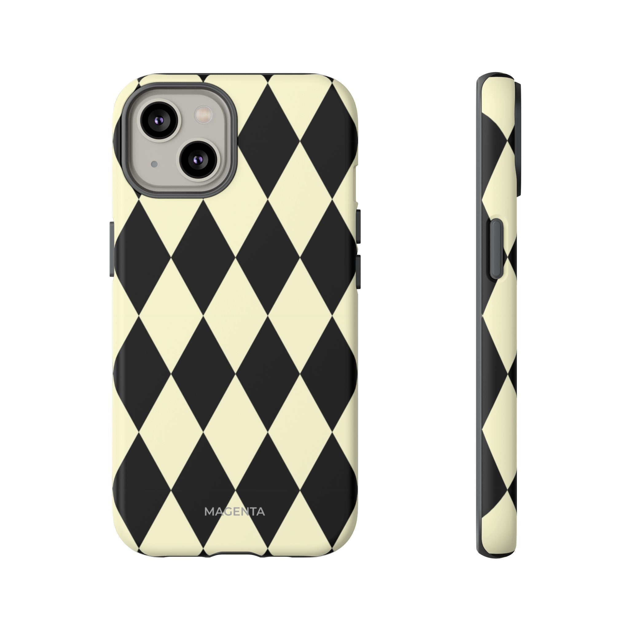 Black & Cream Geometric Tough Case