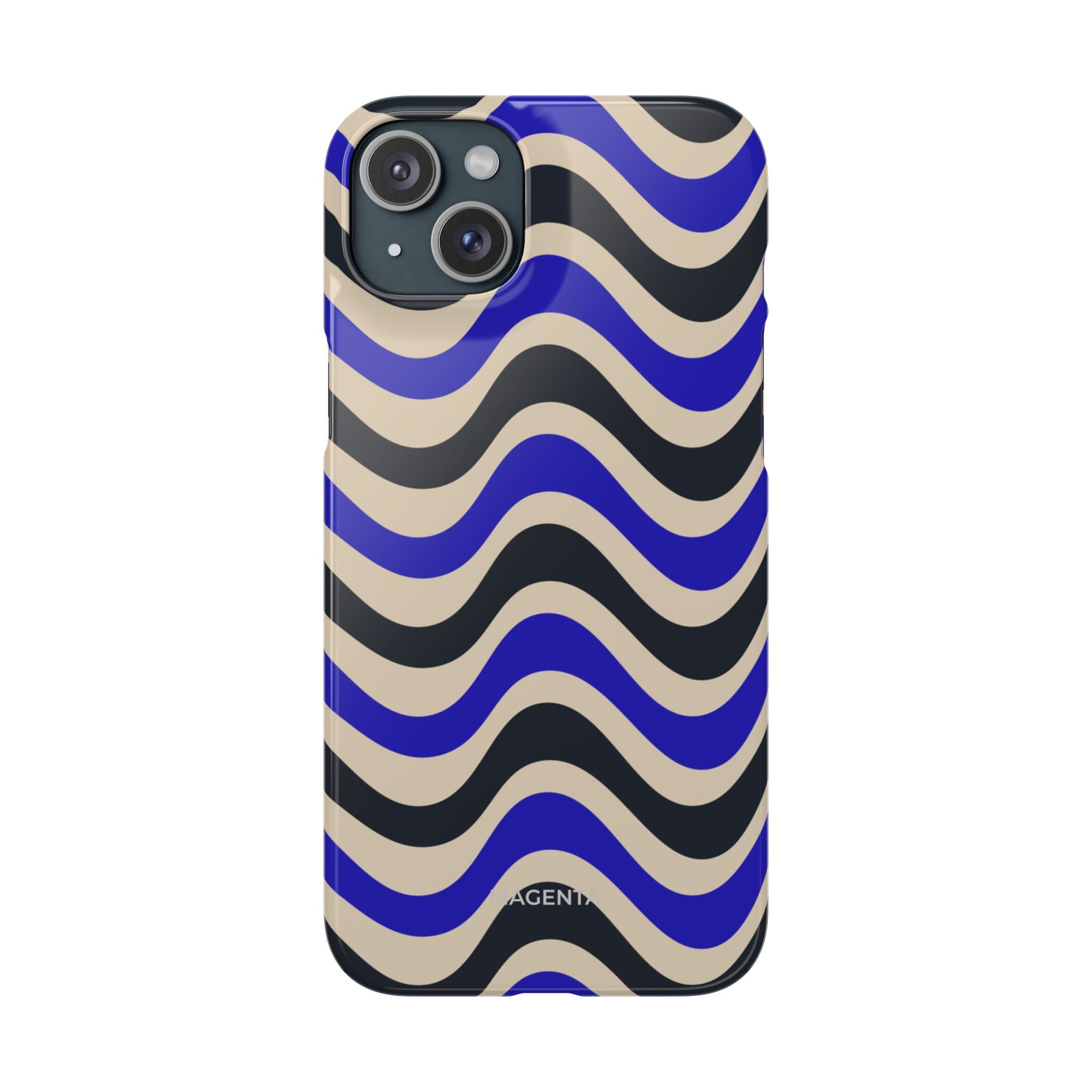 Black & Blue Waves Snap Case