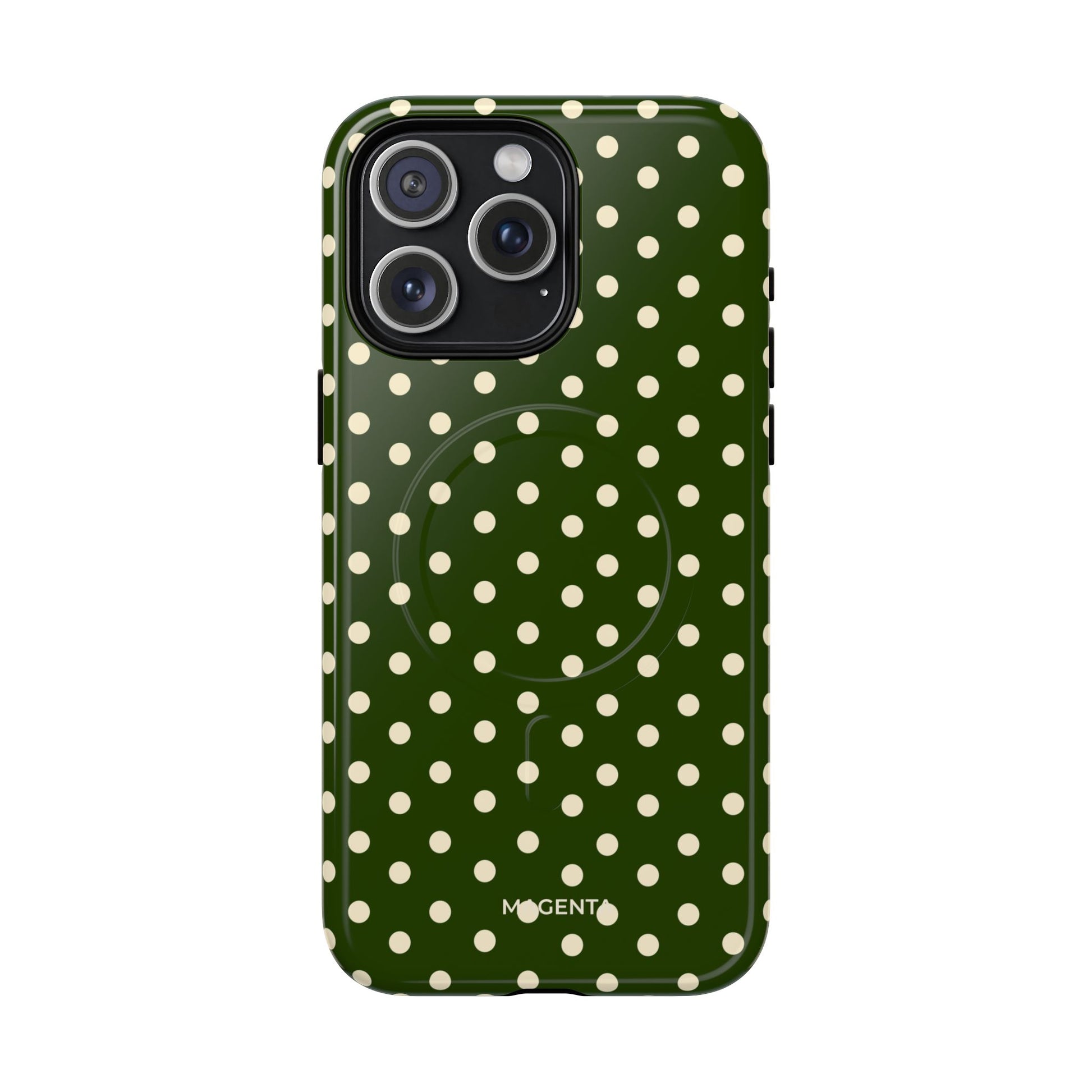 Cream On Dark Olive Tough Magnetic Case