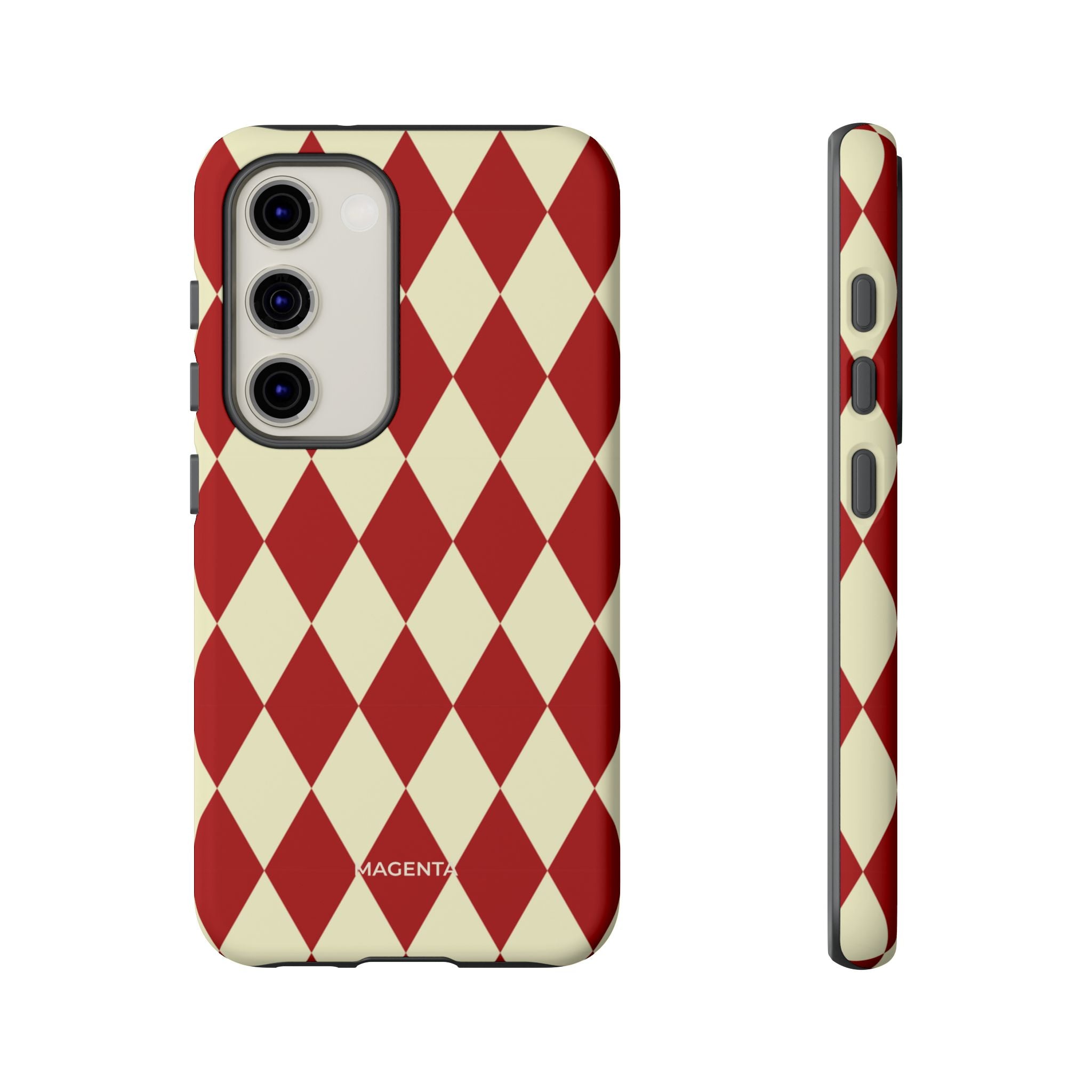 Maroon & Cream Geometric Tough Case