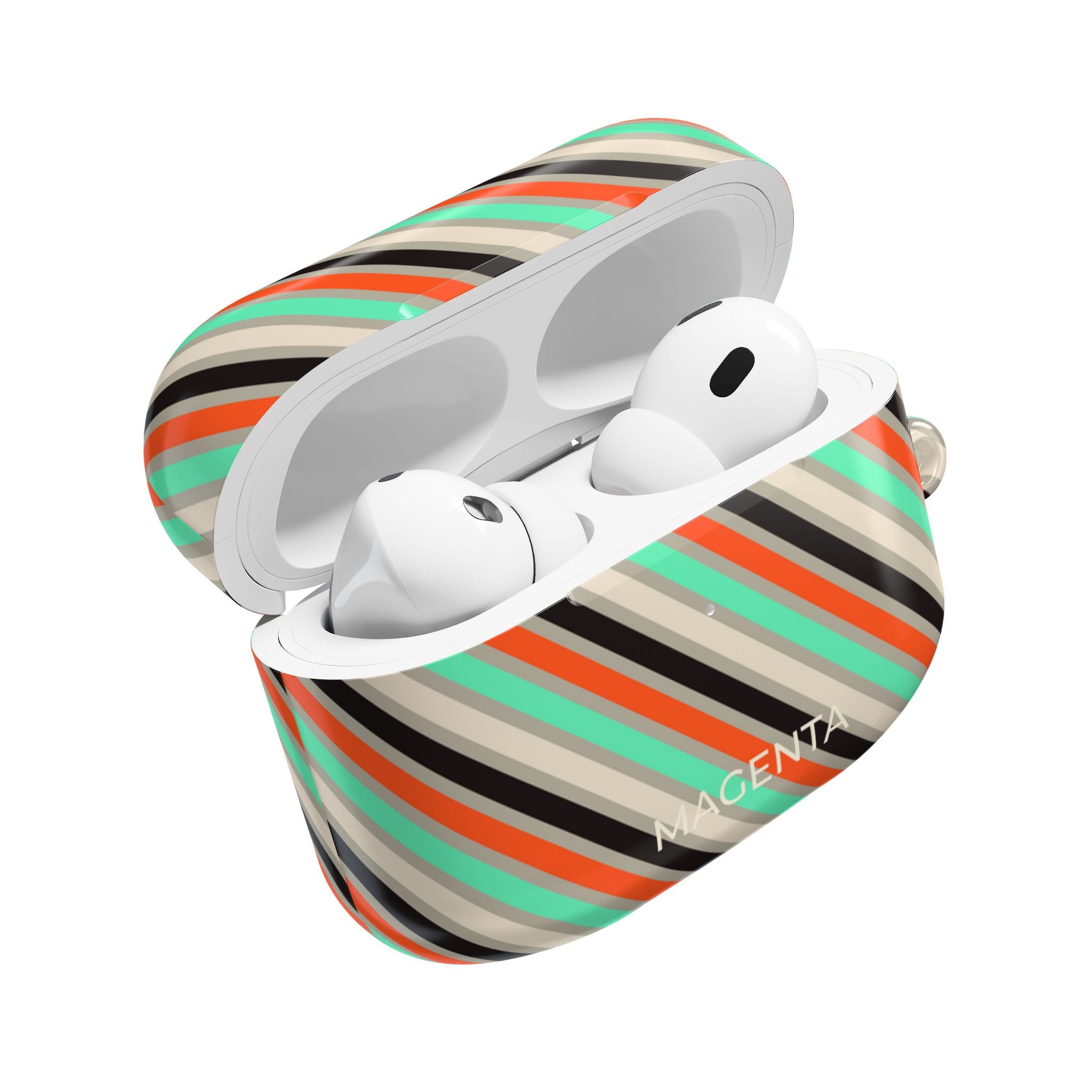 Mint-Coral Stripes AirPods Pro Gen 1 Case