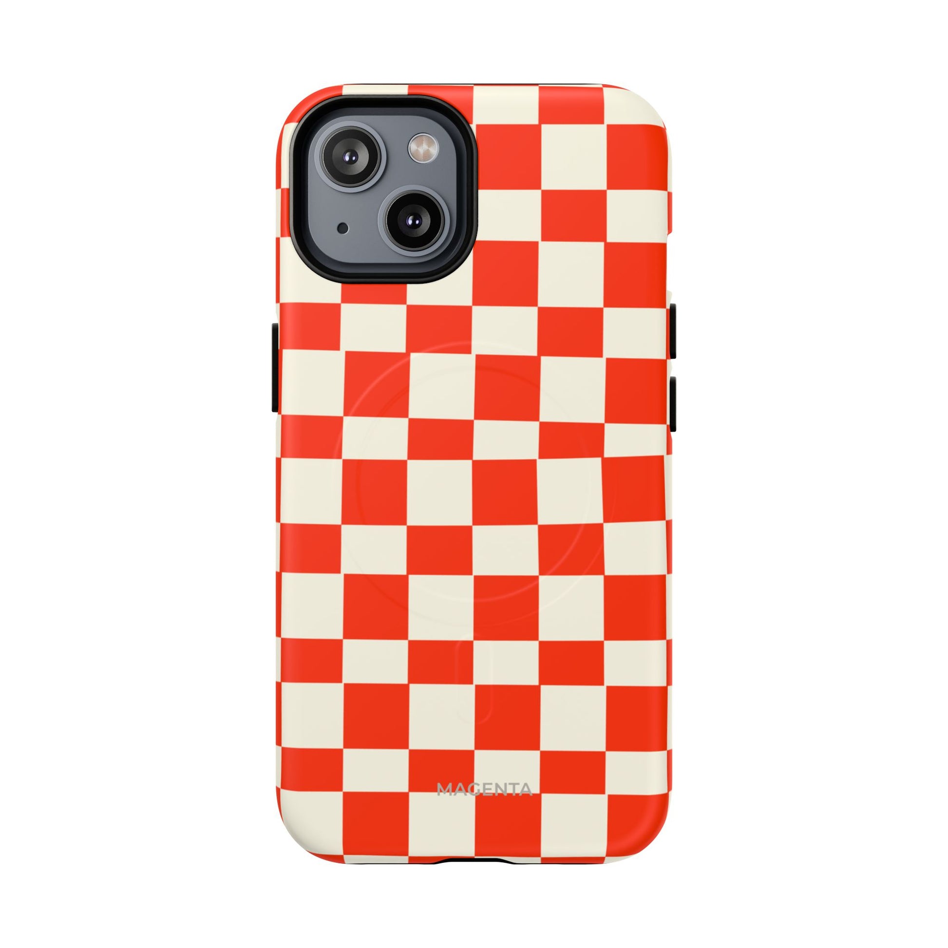 Red & Off White Check Tough Magnetic Case