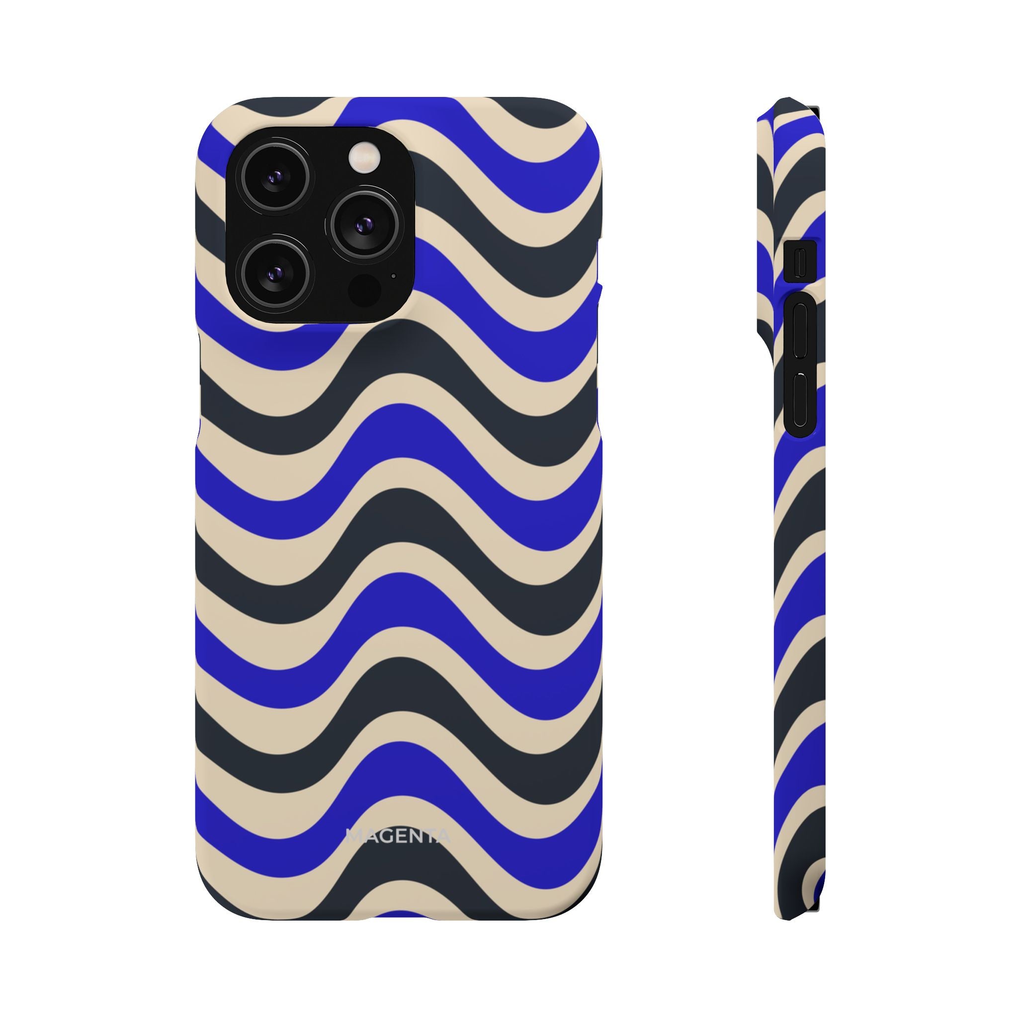 Black & Blue Waves Snap Case